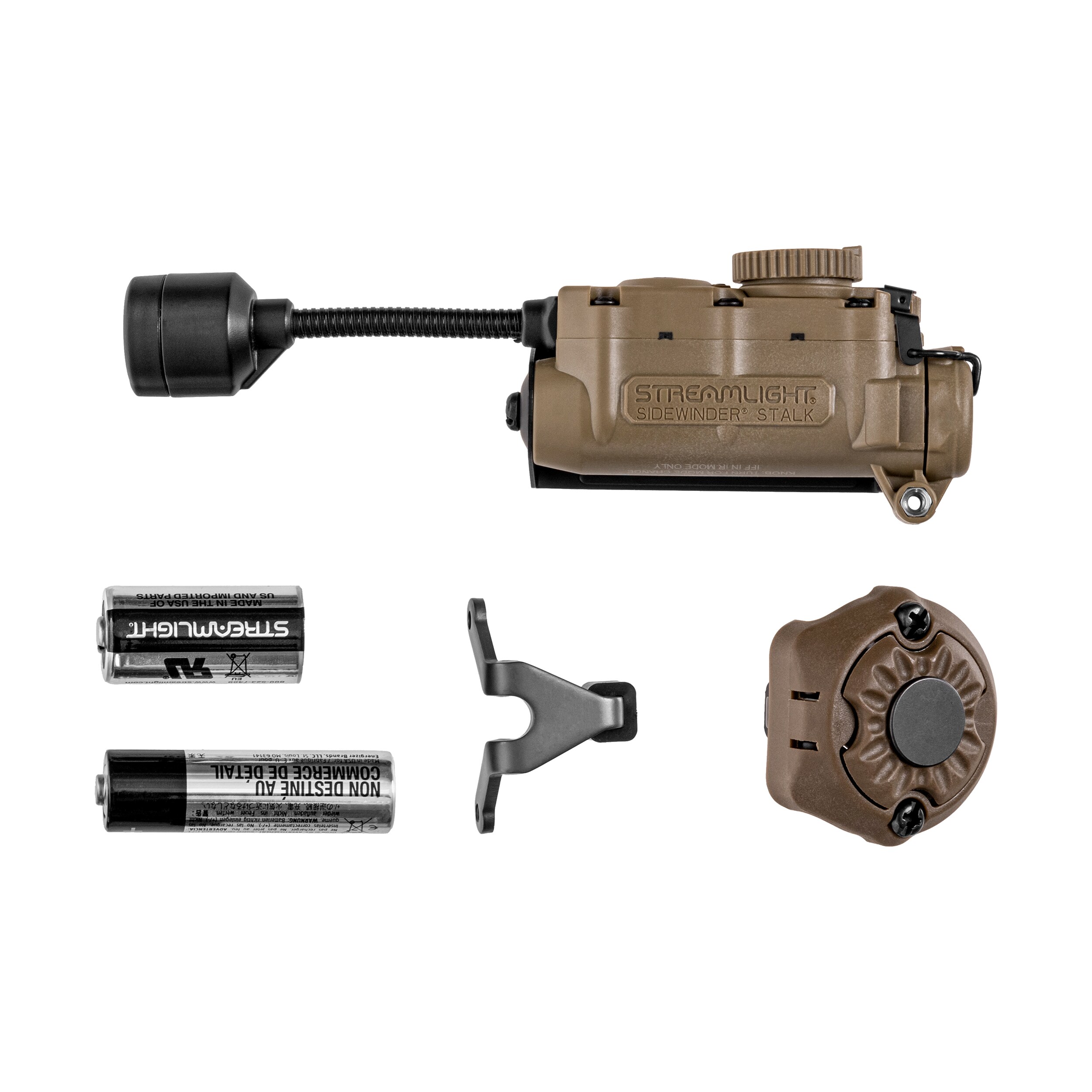 Streamlight Sidewinder Stalk Helmet Clips E-Mount Flashlight Coyote - 76 lumens 