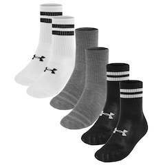 Under Armour Essential Crew Socks Black/White - 6 pairs