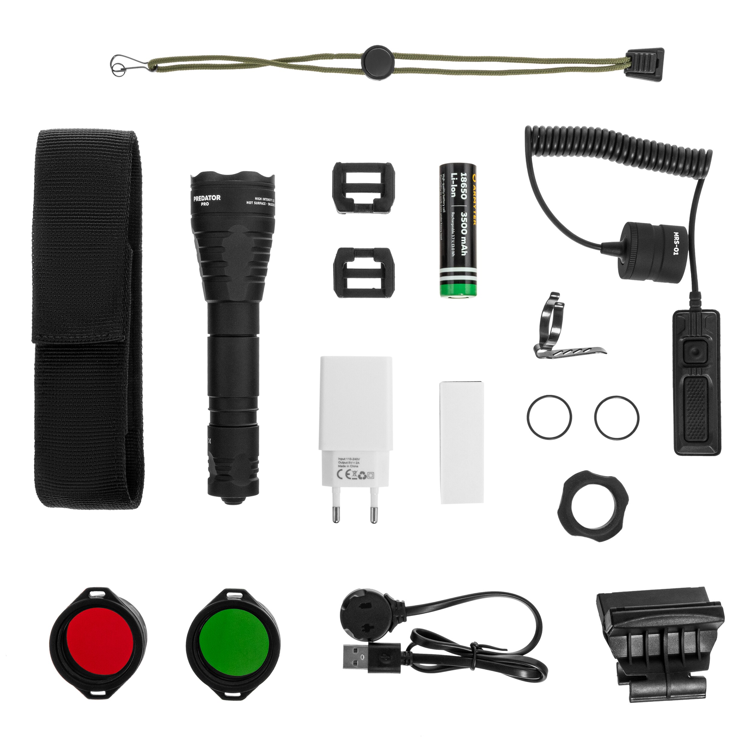 Armytek Predator PRO Magnet Extended Set Warm Tactical Flashlight - 1400 lumens