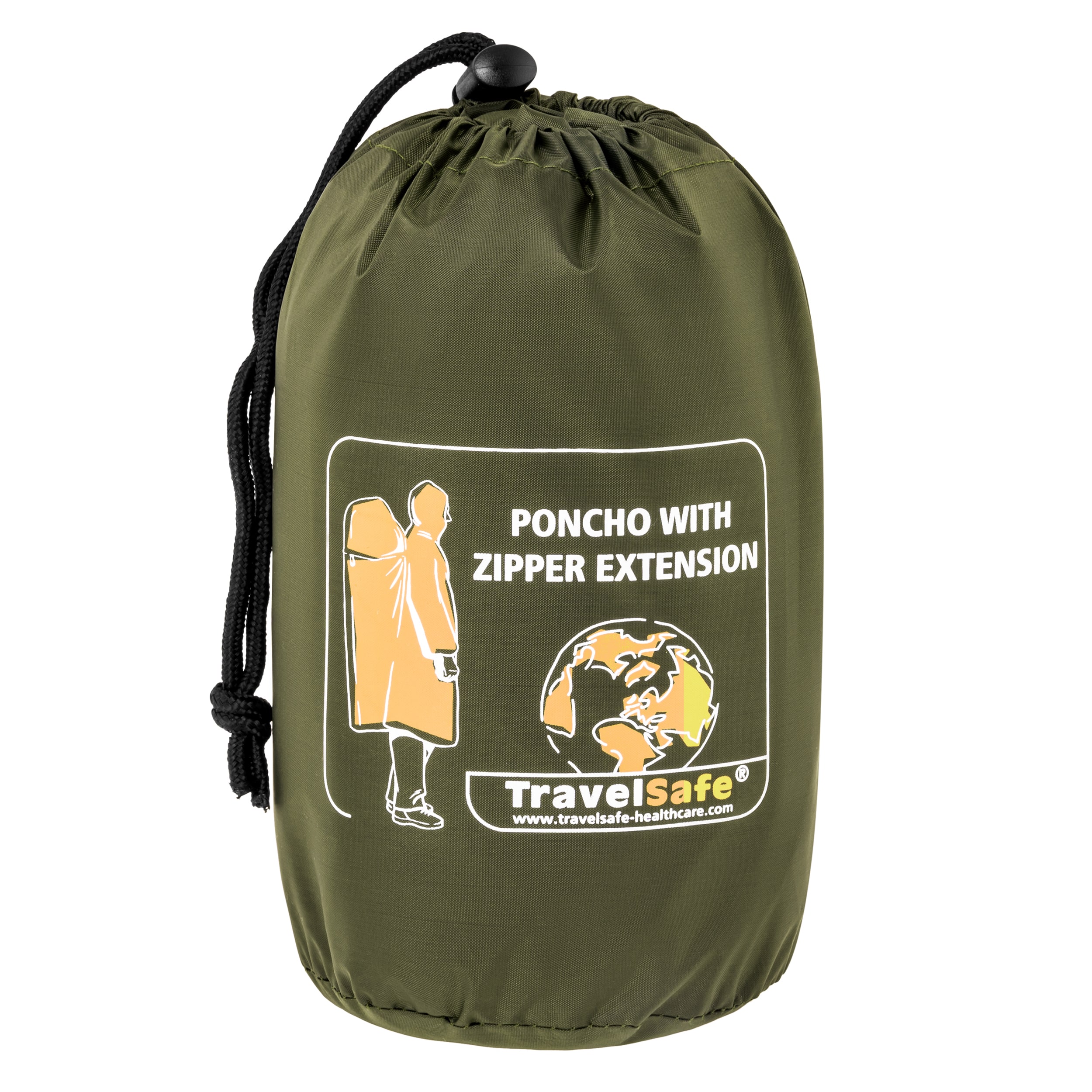 TravelSafe Zipper Extension Poncho - Olive