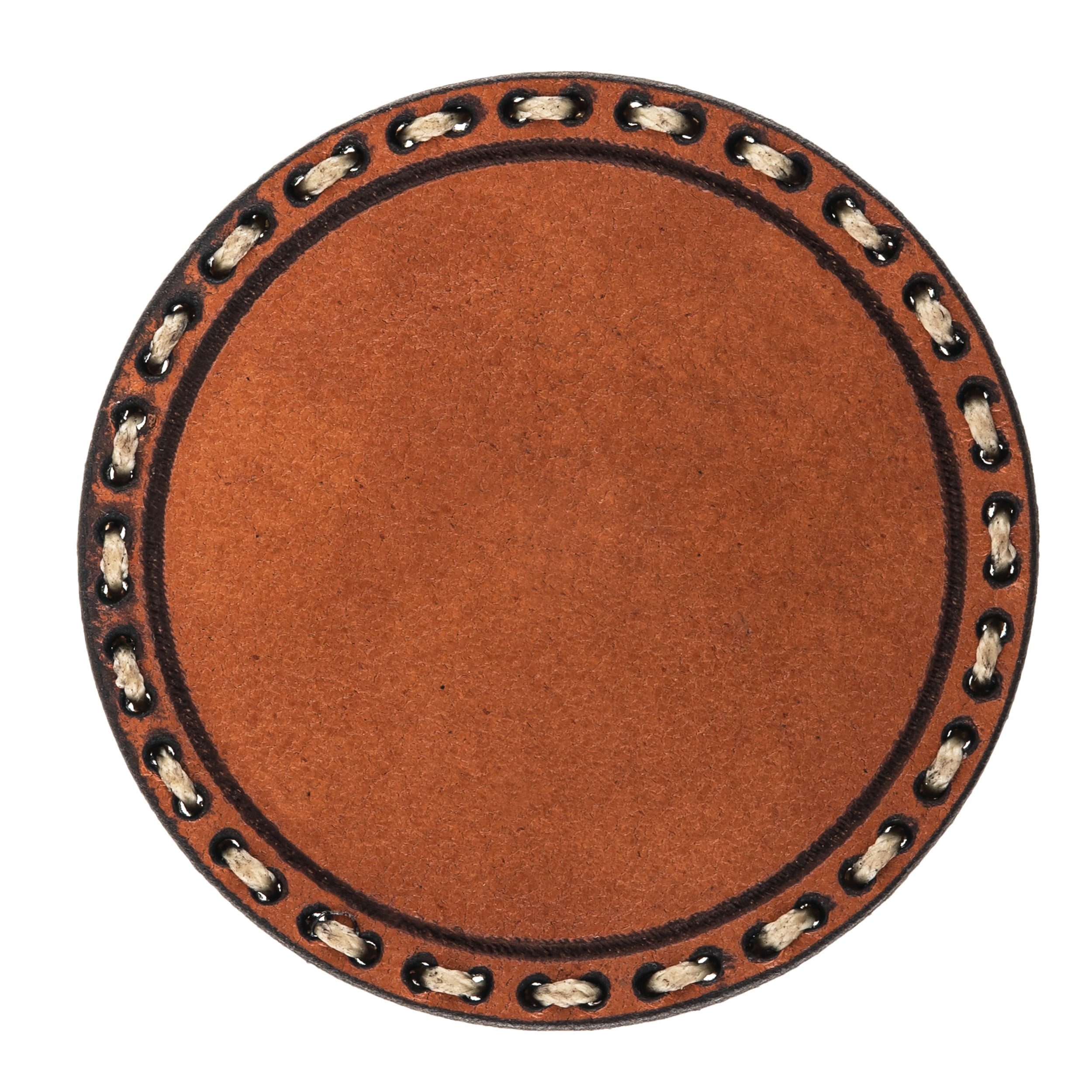 Tigerwood Round Leather Patch - with personalization option