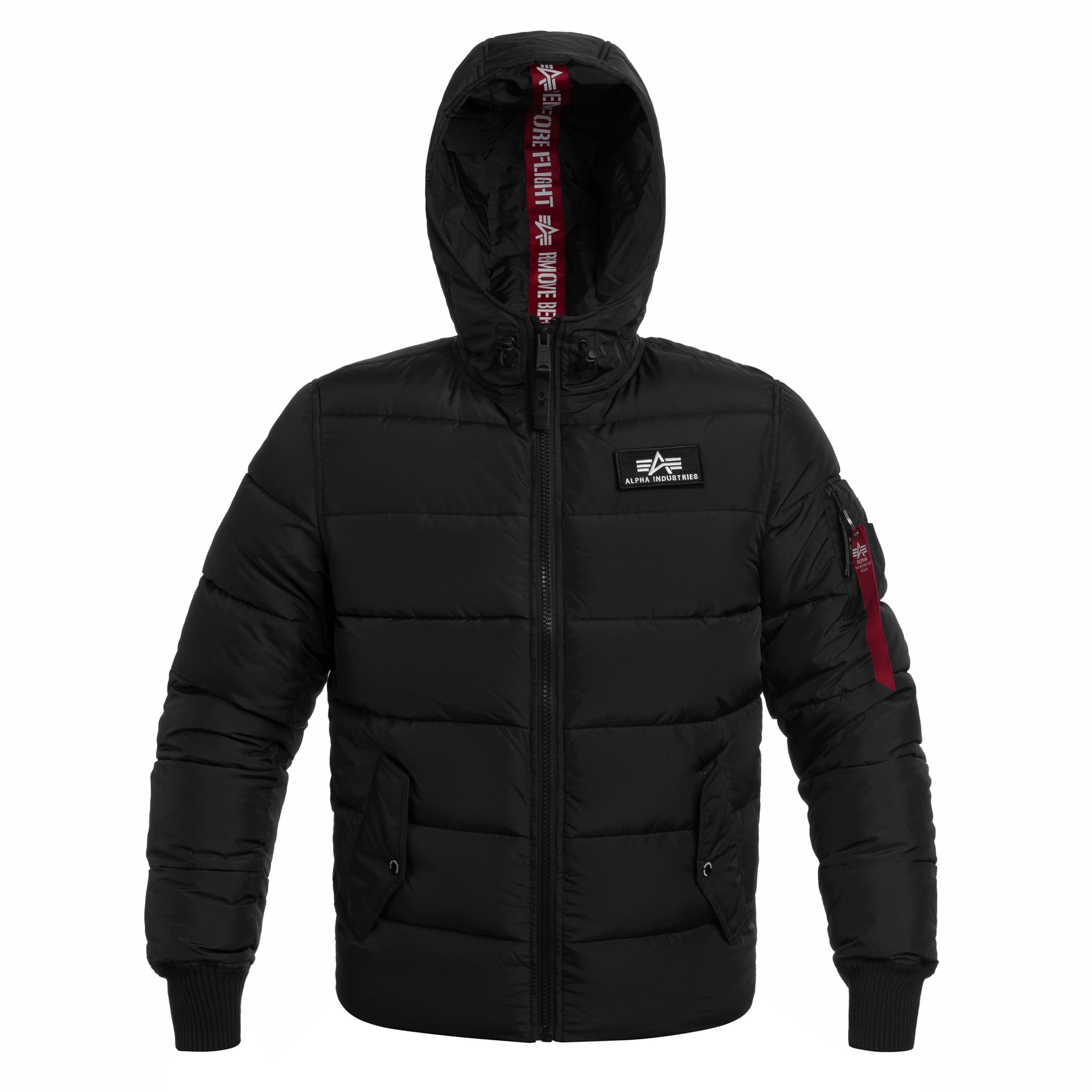 Alpha Industries Hooded Puffer FD Jacket - Black