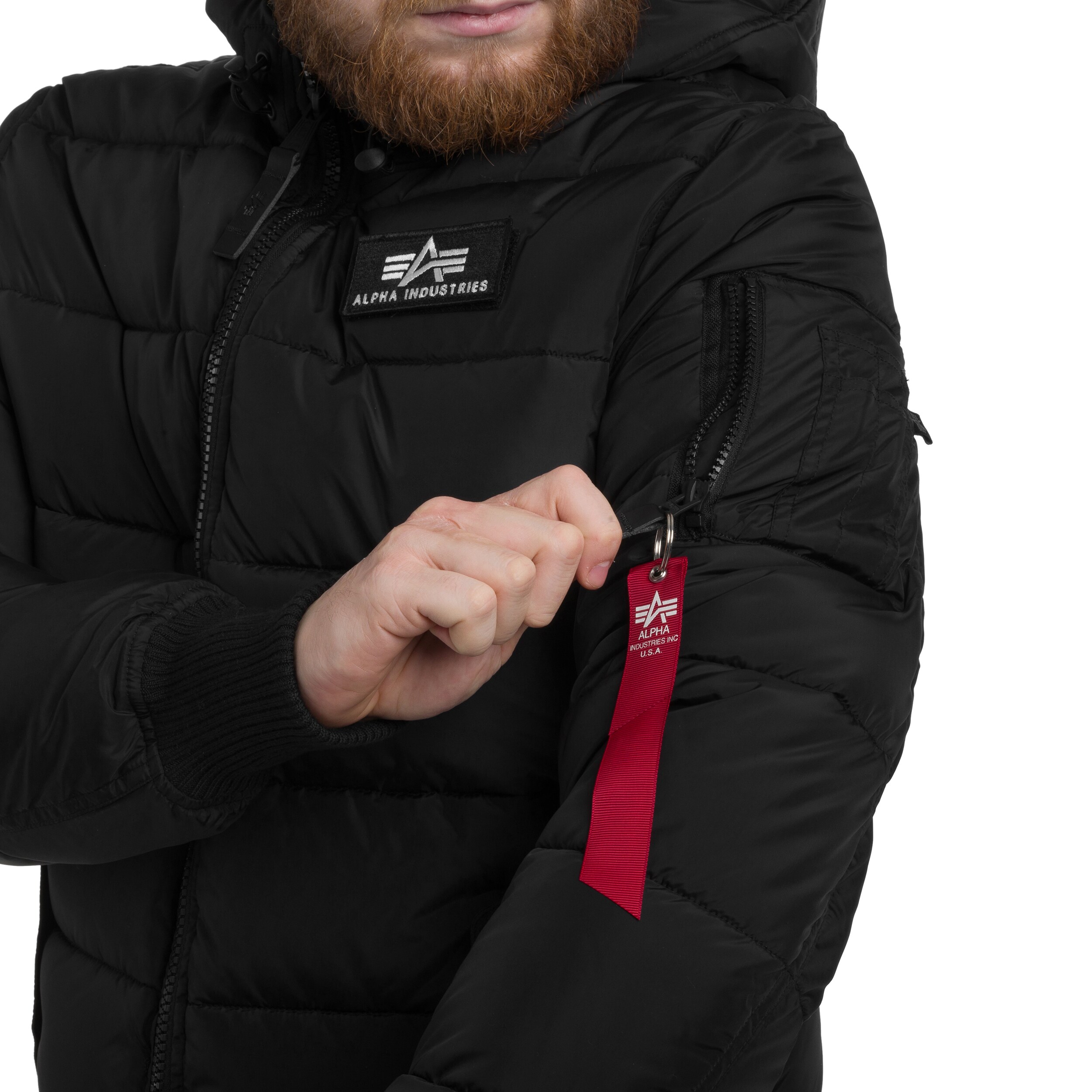 Alpha Industries Hooded Puffer FD Jacket - Black