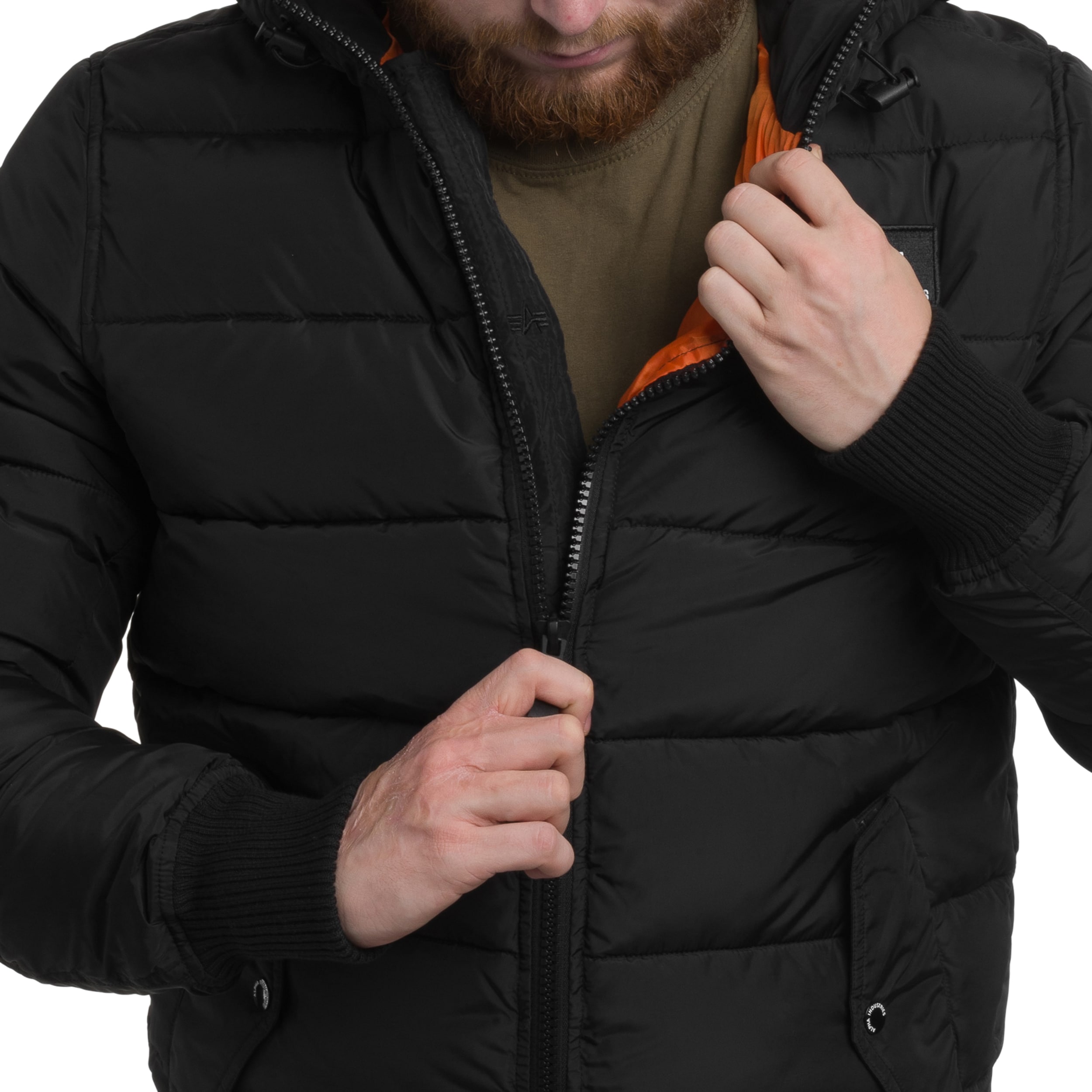 Alpha Industries Hooded Puffer FD Jacket - Black