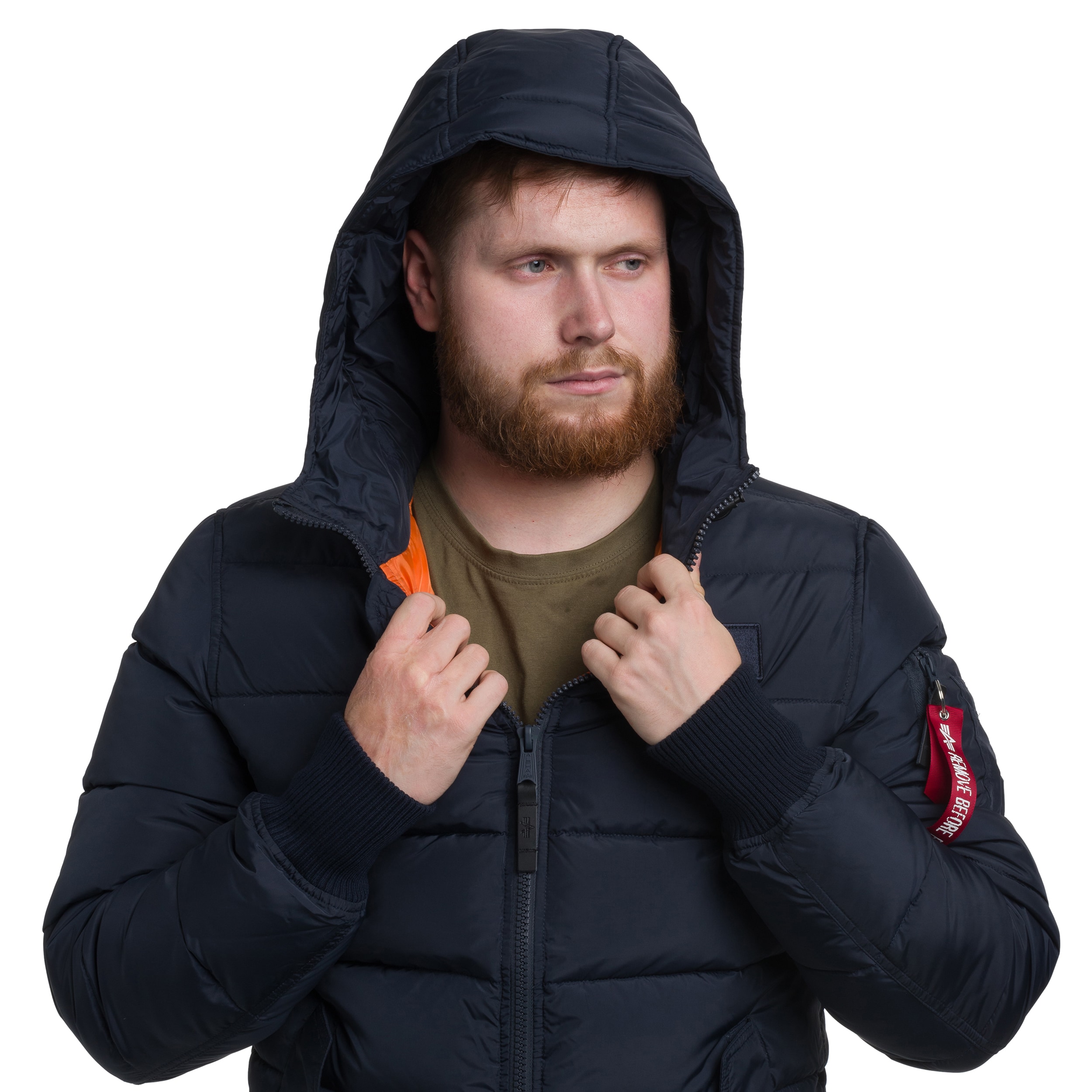 Alpha Industries Hooded Puffer FD Jacket - Replica Blue