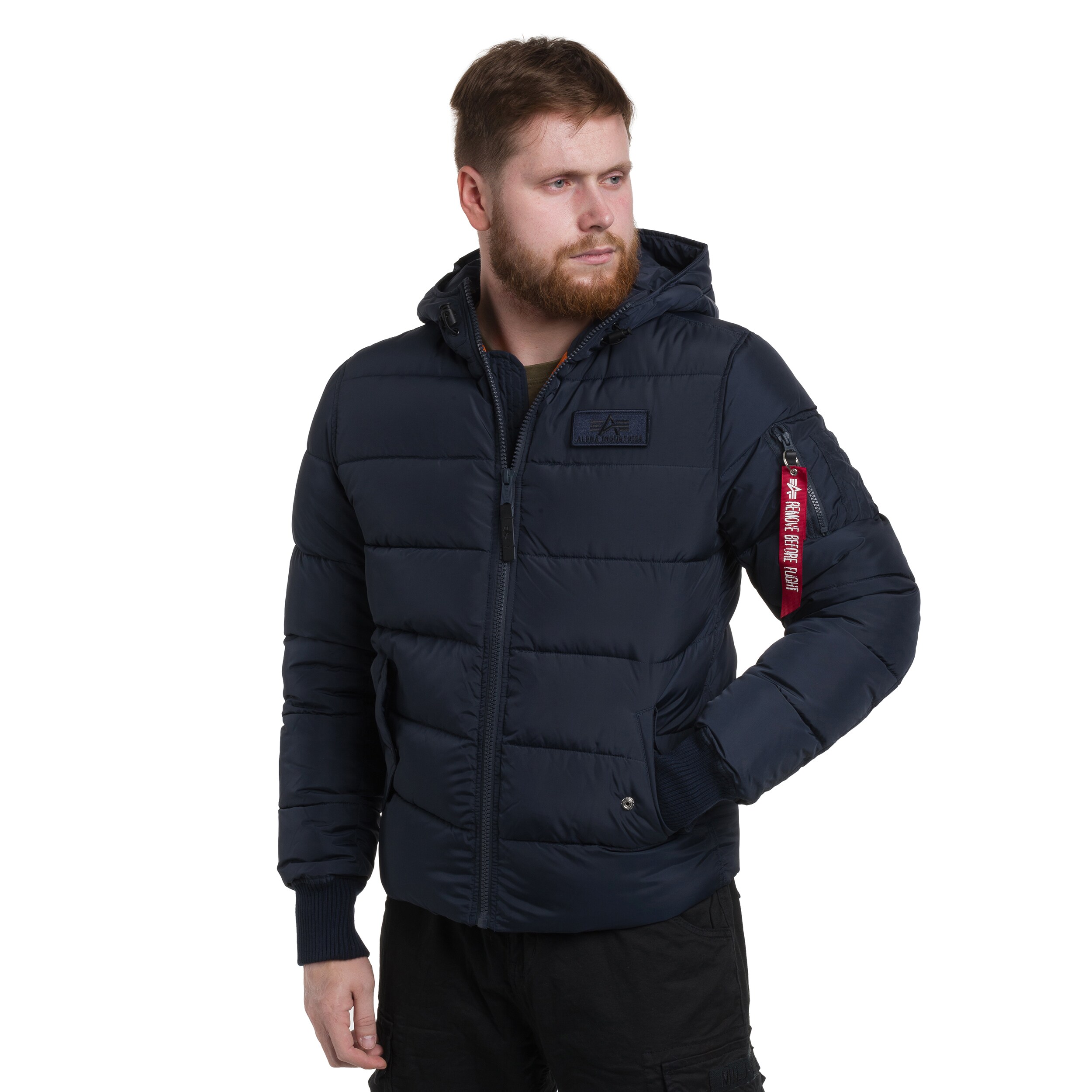 Alpha Industries Hooded Puffer FD Jacket - Replica Blue