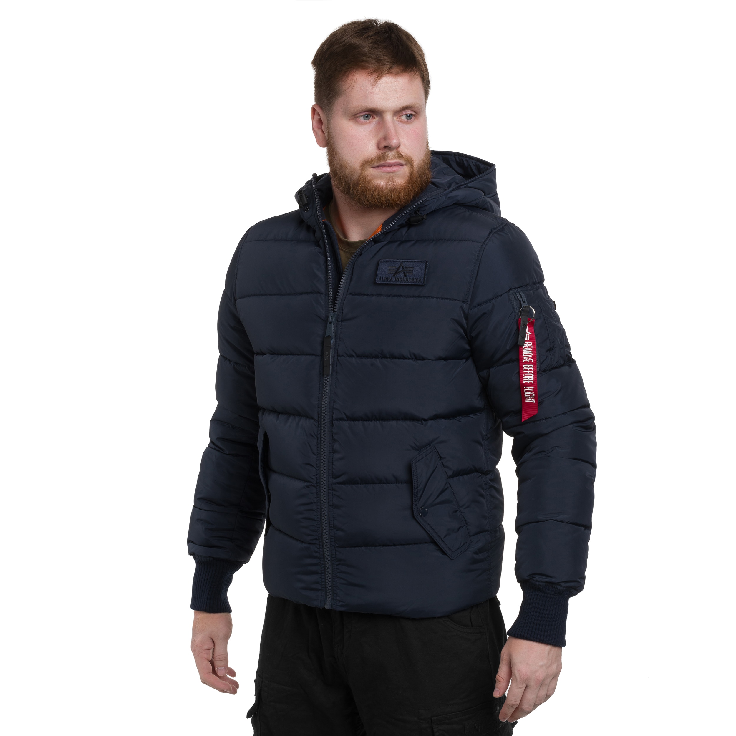 Alpha Industries Hooded Puffer FD Jacket - Replica Blue