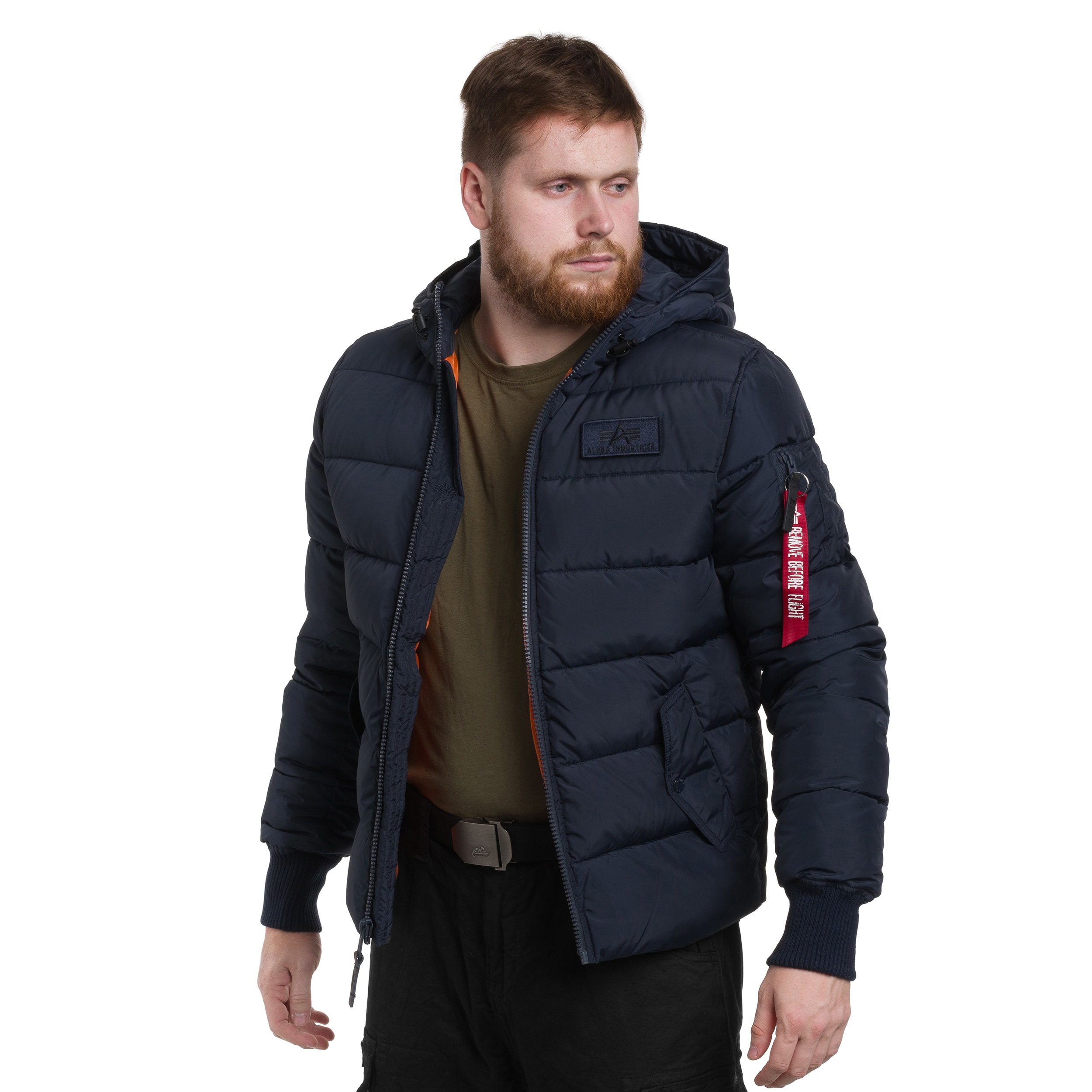 Alpha Industries Hooded Puffer FD Jacket - Replica Blue