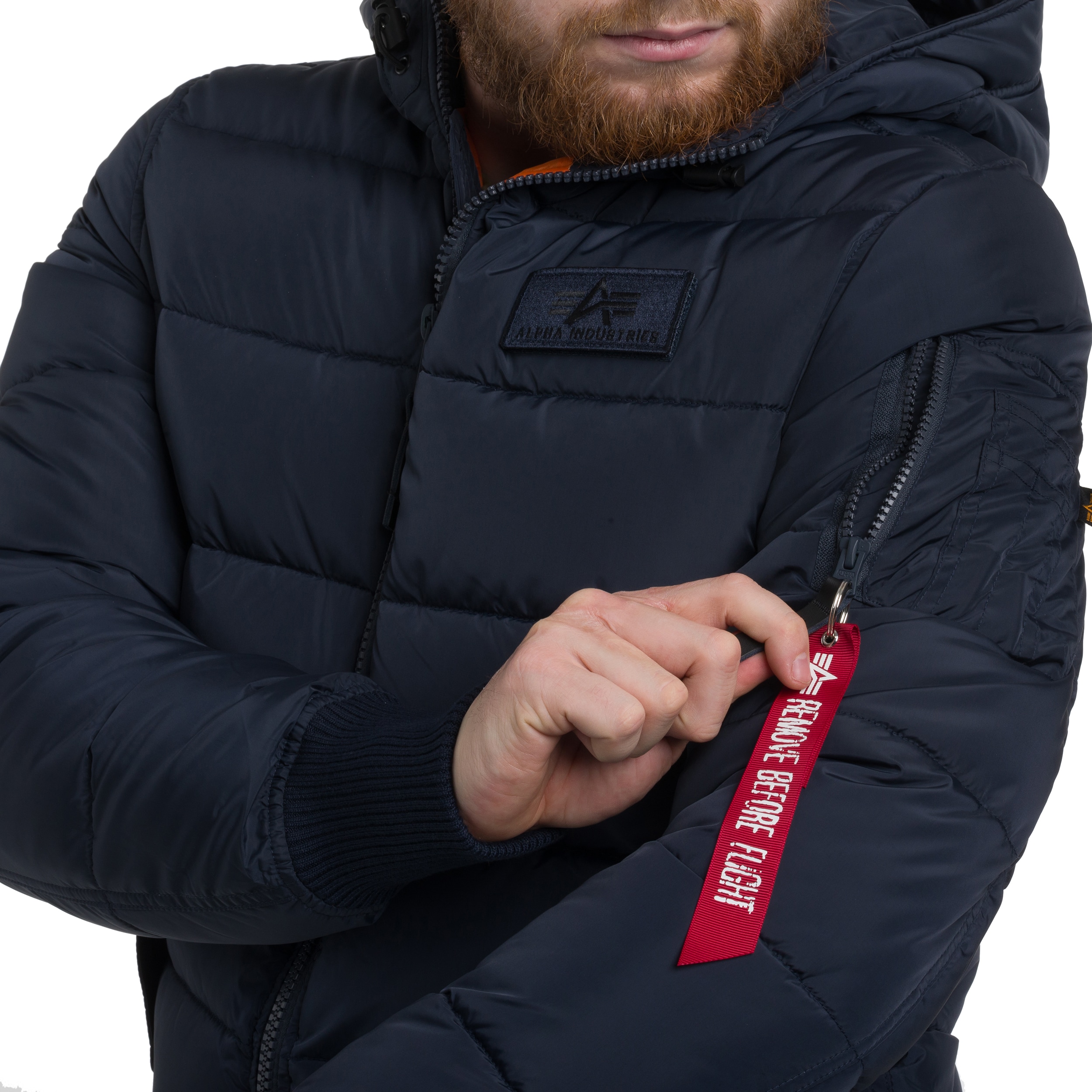 Alpha Industries Hooded Puffer FD Jacket - Replica Blue