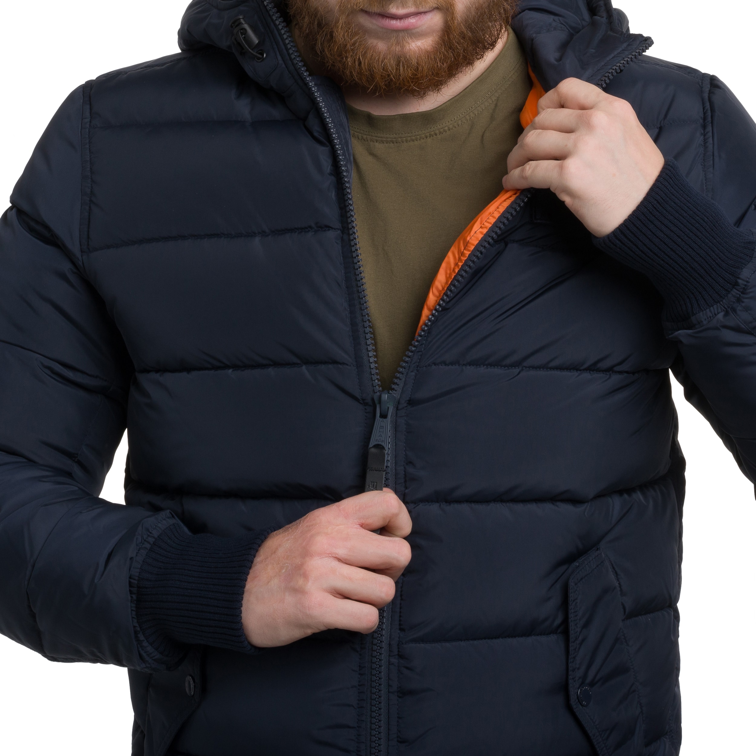 Alpha Industries Hooded Puffer FD Jacket - Replica Blue