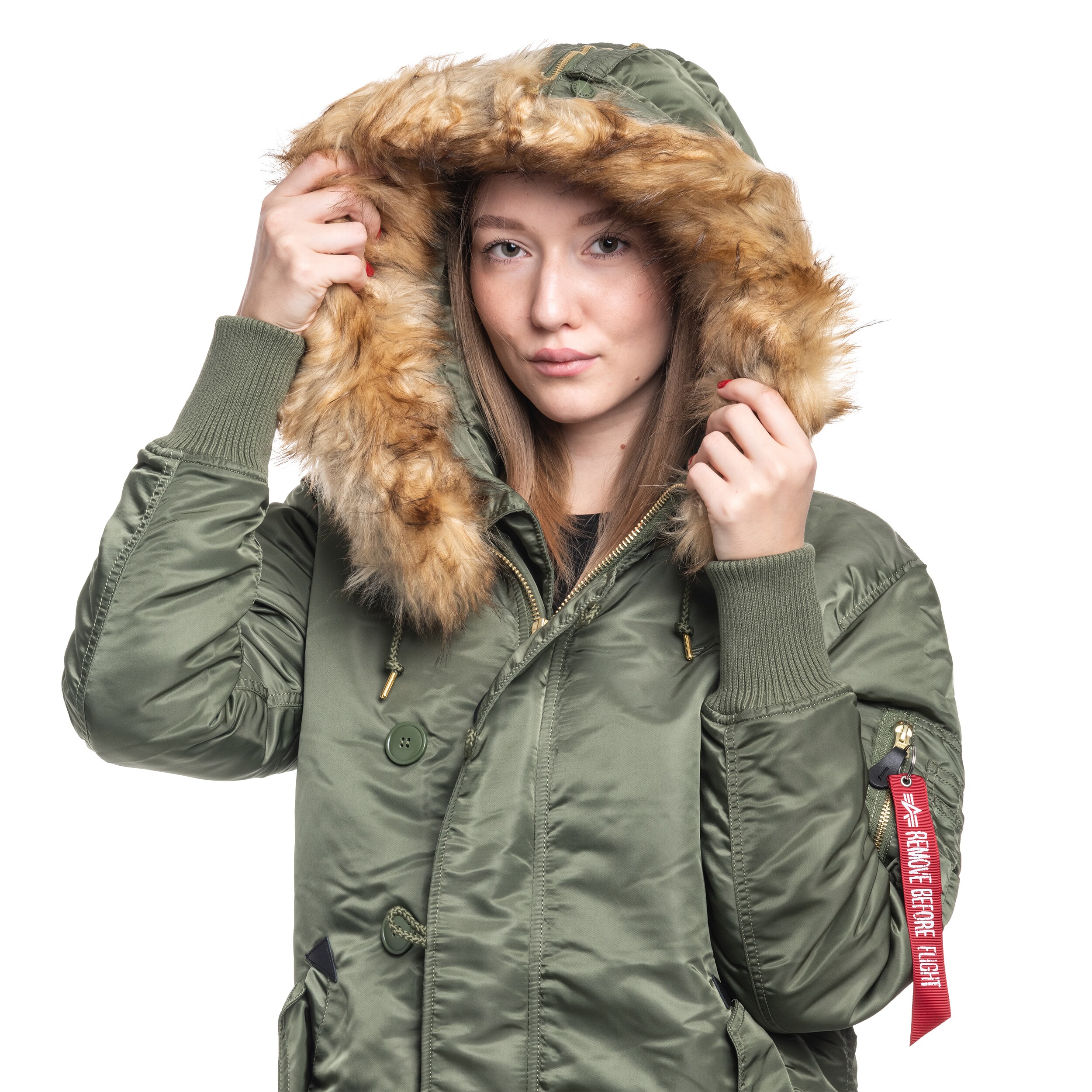 Alpha Industries Long Fishtail Women's Jacket - Sage Green