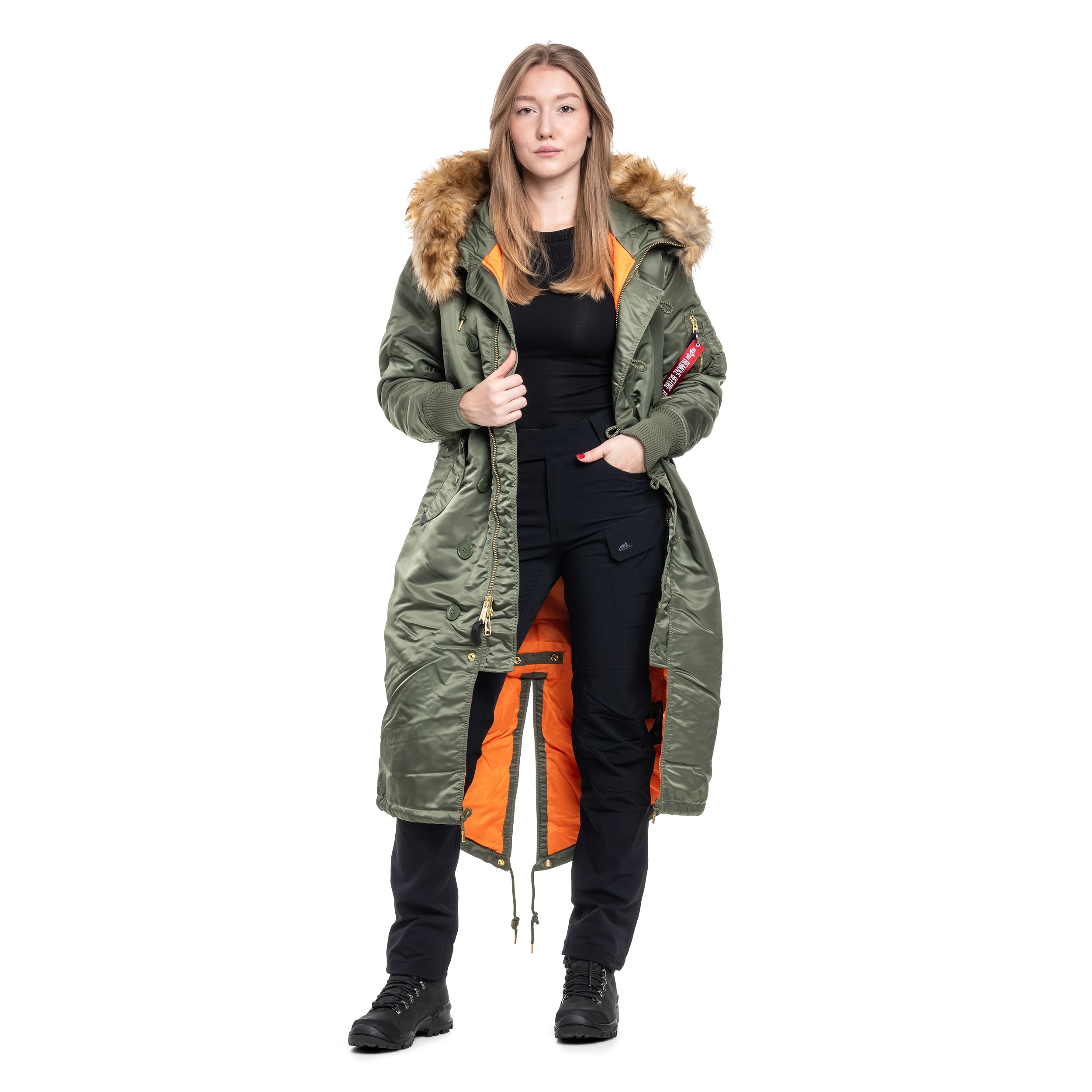 Alpha Industries Long Fishtail Women's Jacket - Sage Green