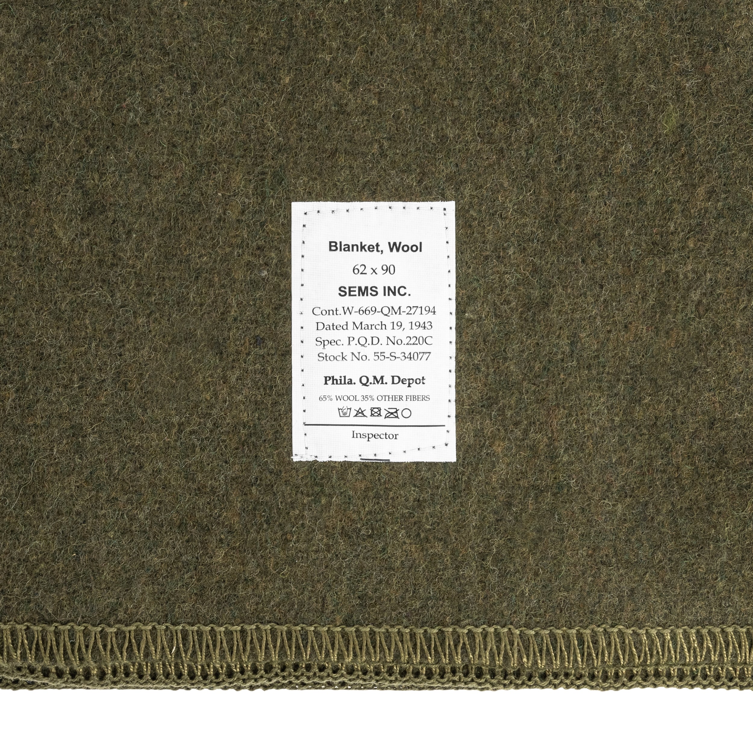 Mil-Tec US Wool blanket 225 x 165 cm - Green