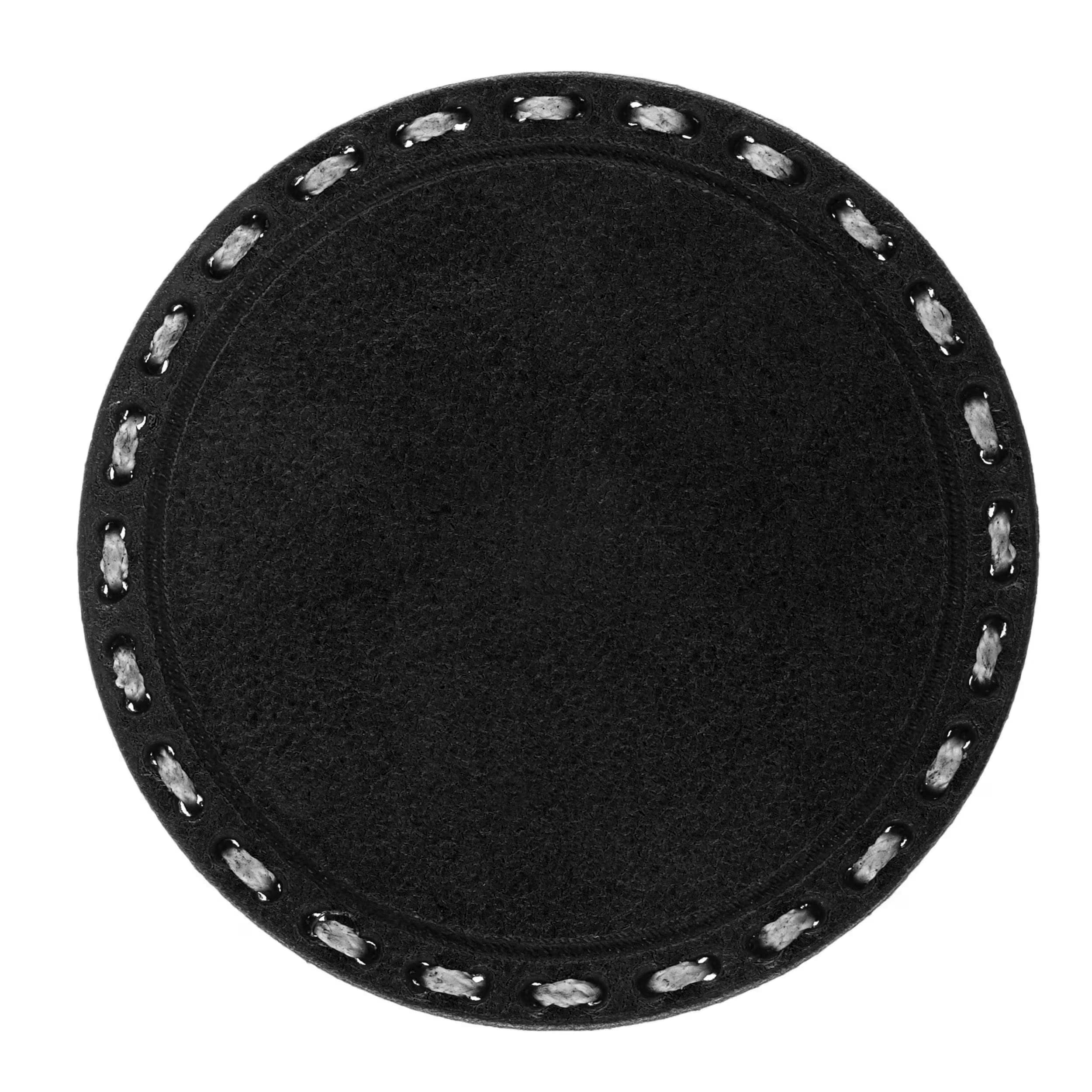 Tigerwood Round Leather Patch with customization option - Black