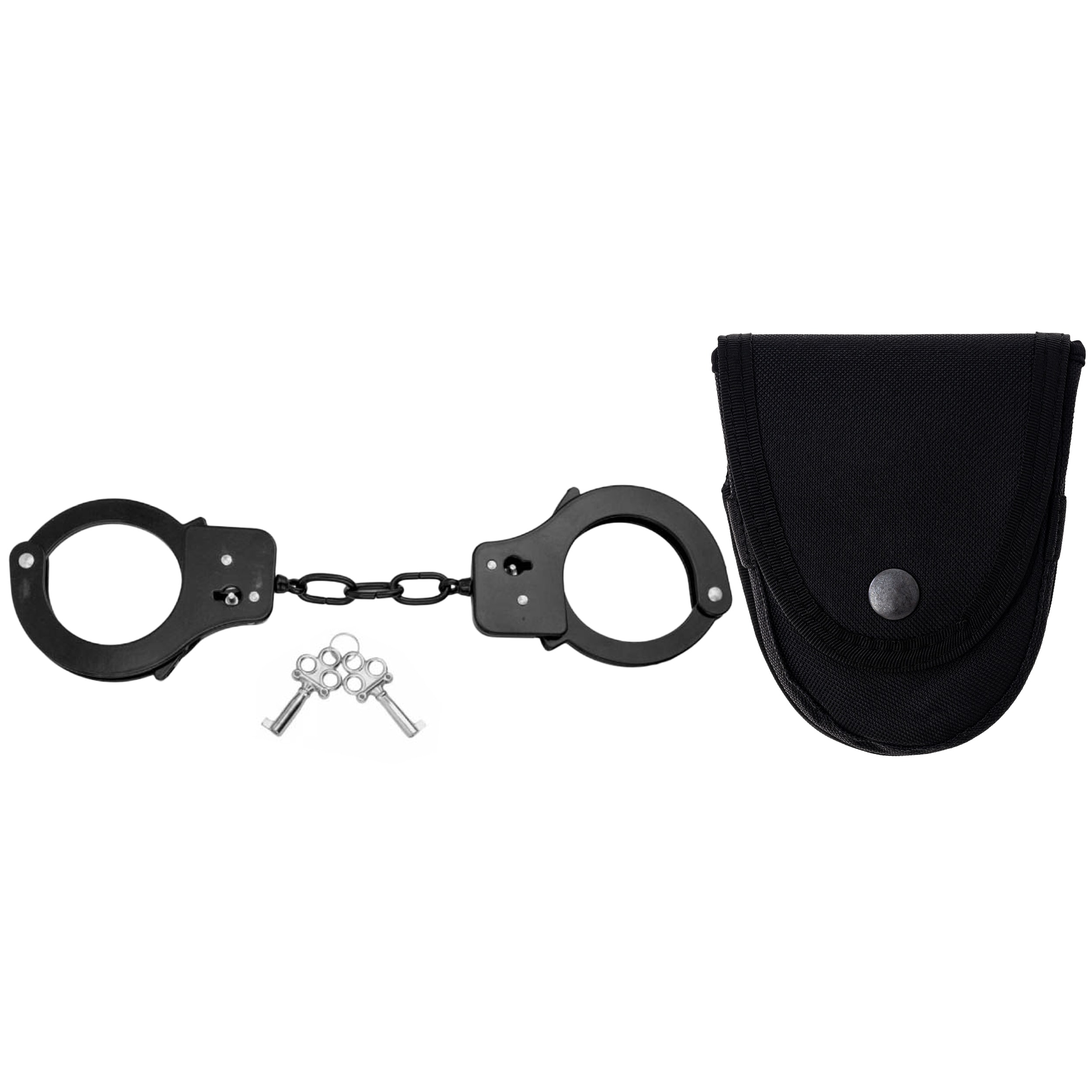 MFH Black Chain Handcuffs + holster - set