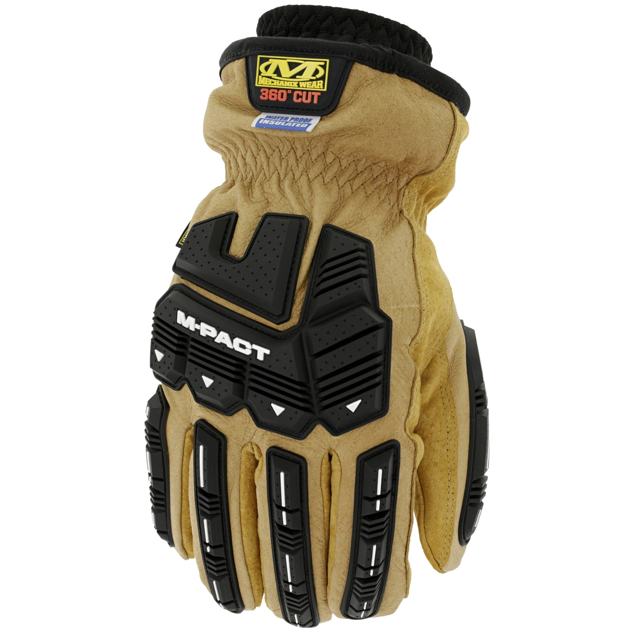 Mechanix Wear ColdWork Waterproof Leather M Pact Driver F9 360 Tactical Gloves Tan Black