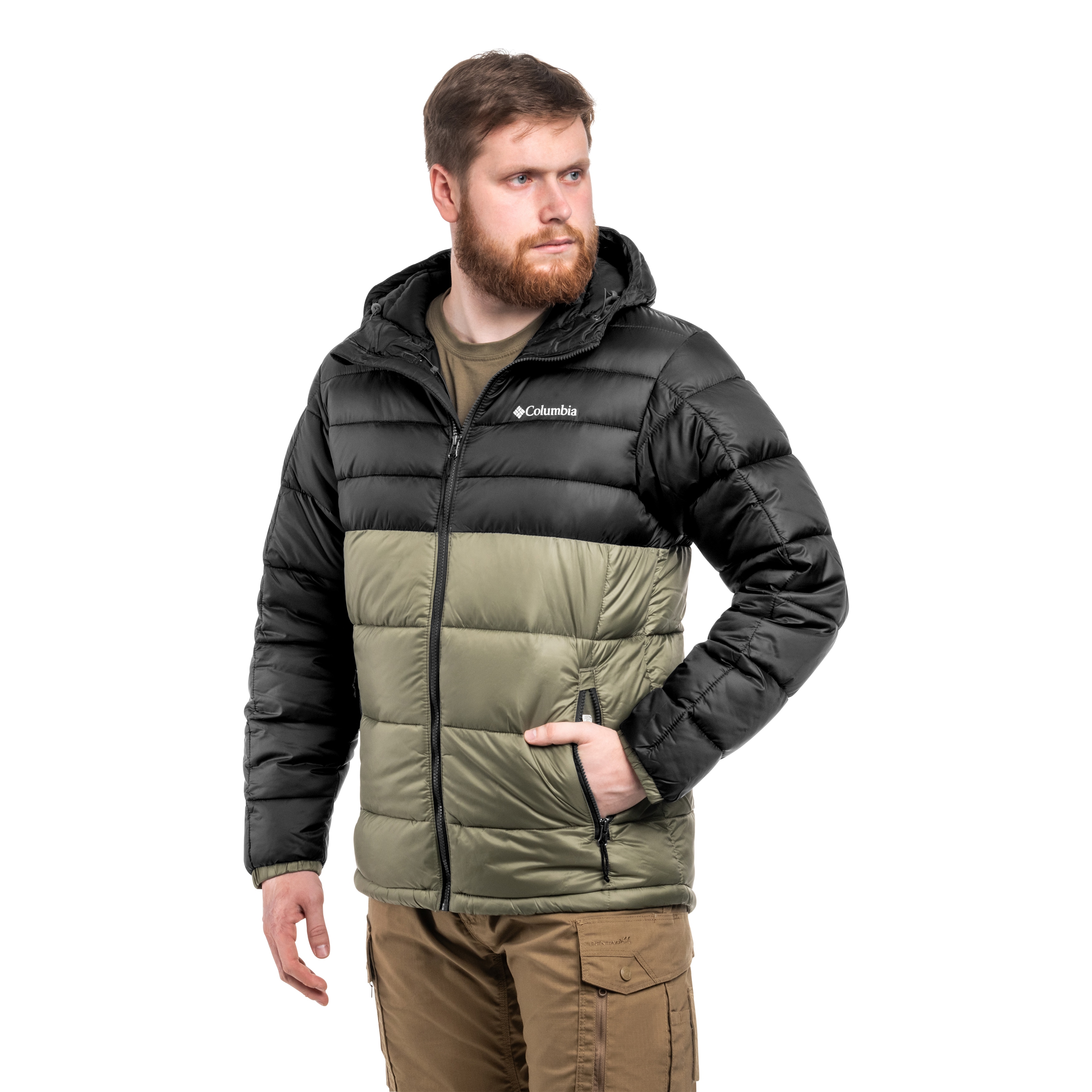 Columbia Buck Butte II Insulated Hooded Jacket - Stone Green/Black