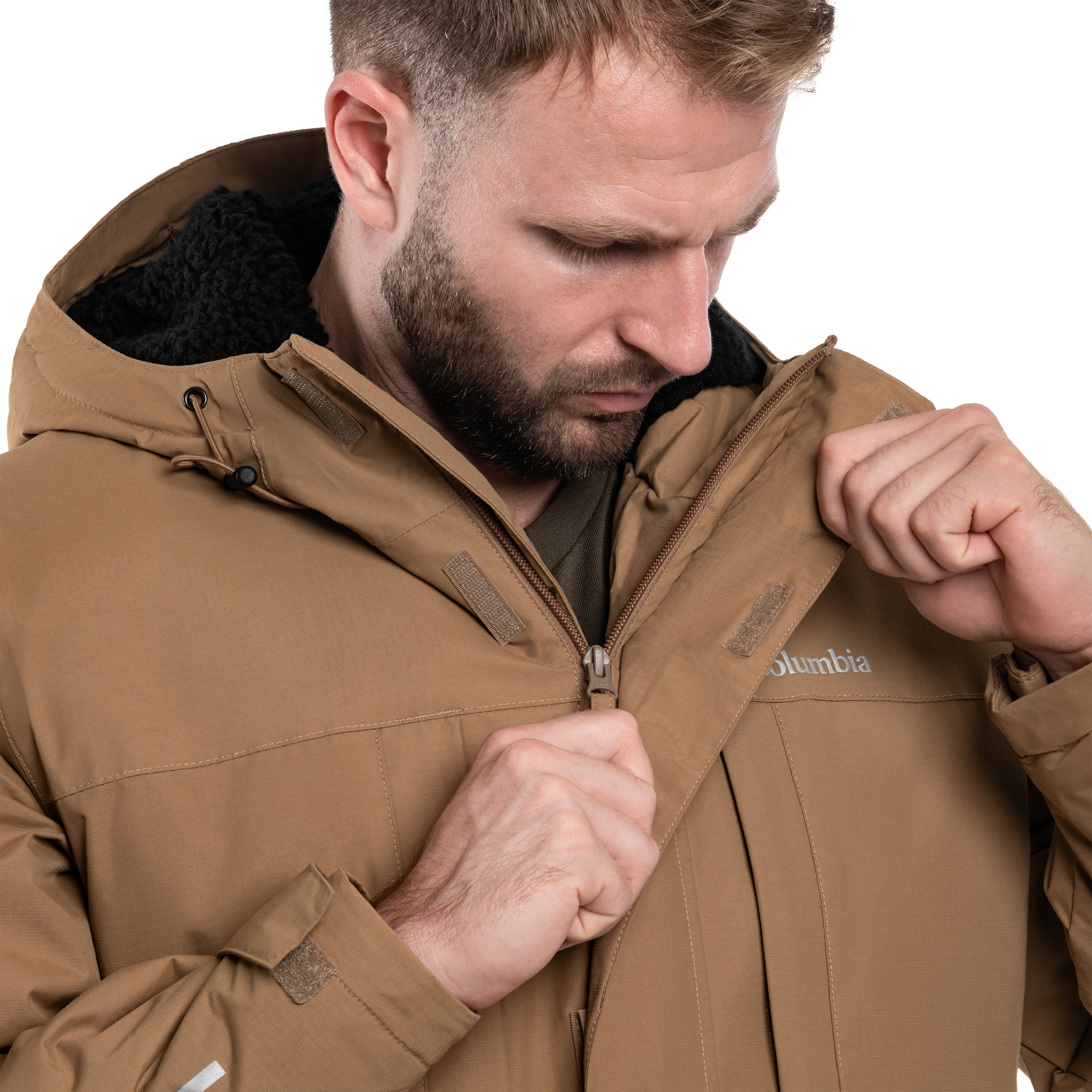 Columbia Landroamer Sherpa Lined Waterproof Hooded Jacket - Delta