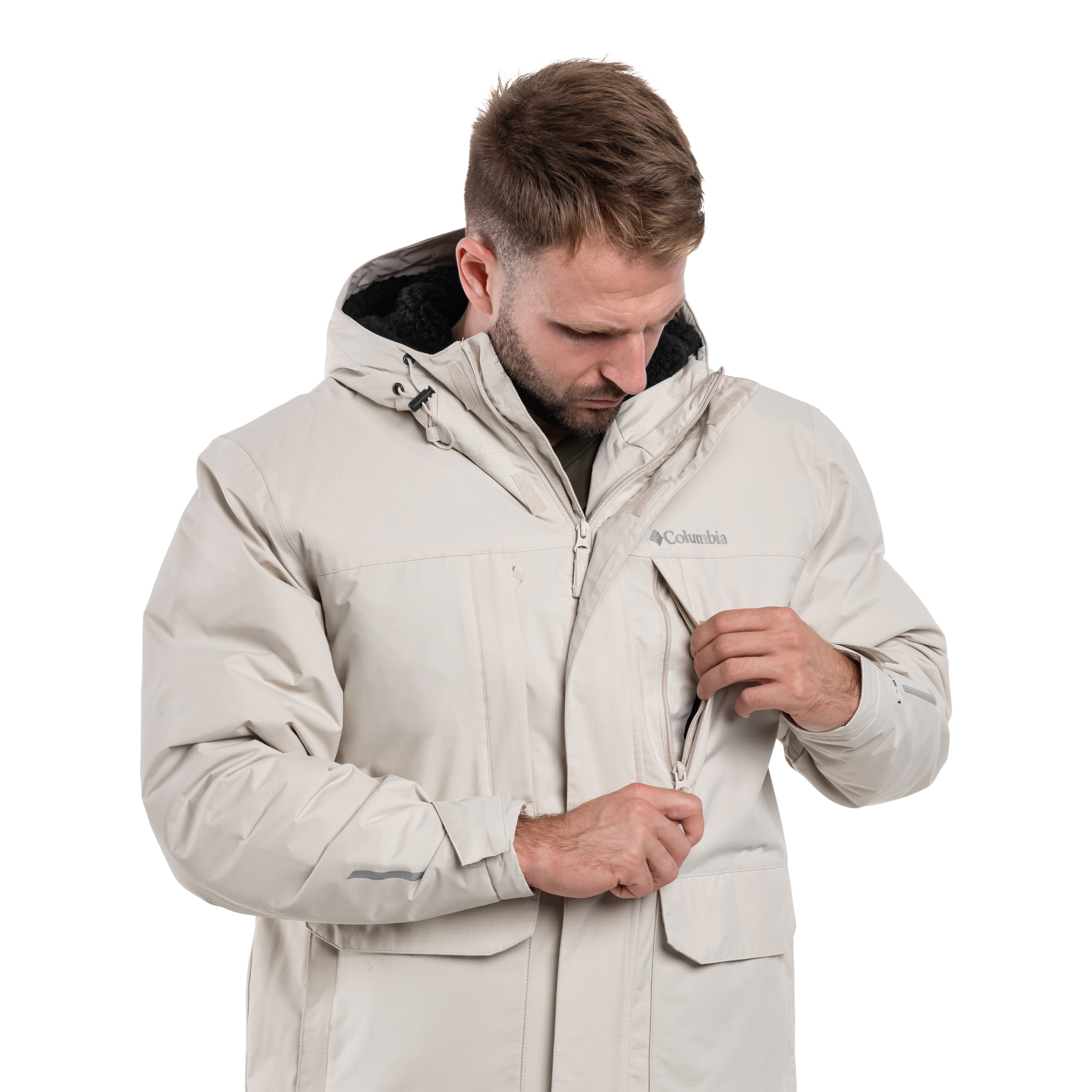 Columbia Landroamer Sherpa Lined Waterproof Hooded Jacket Dark Stone Buy Online MILITARY.EU Shop