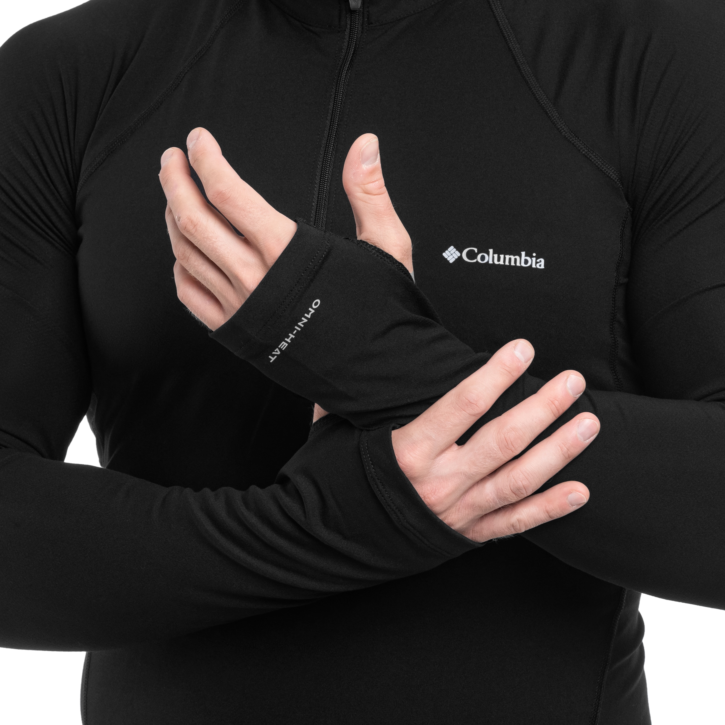 Columbia Midweight Stretch Long Sleeve Half Zip Thermoactive Sweatshirt - Black