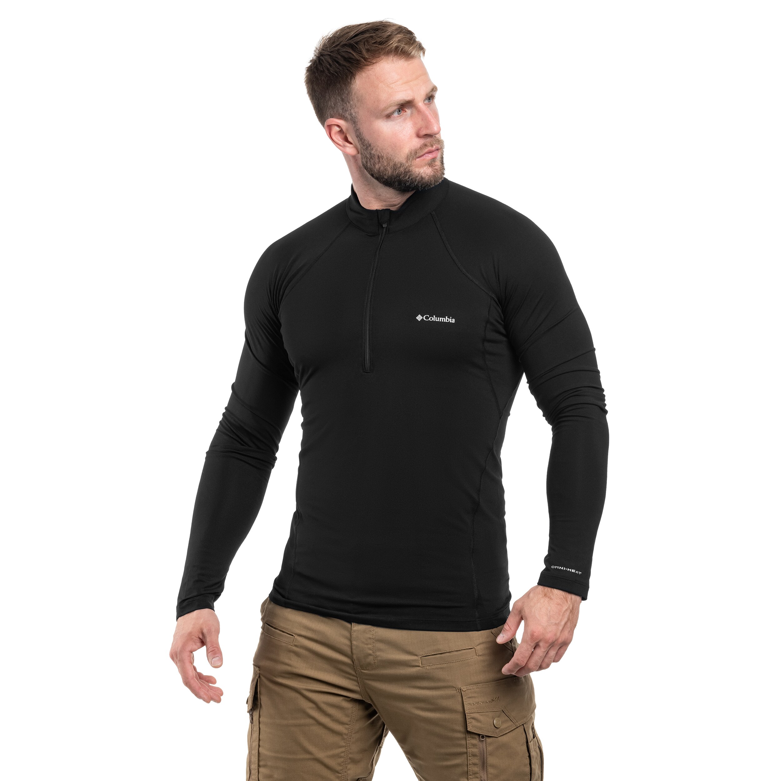 Columbia Midweight Stretch Long Sleeve Half Zip Thermoactive Sweatshirt - Black