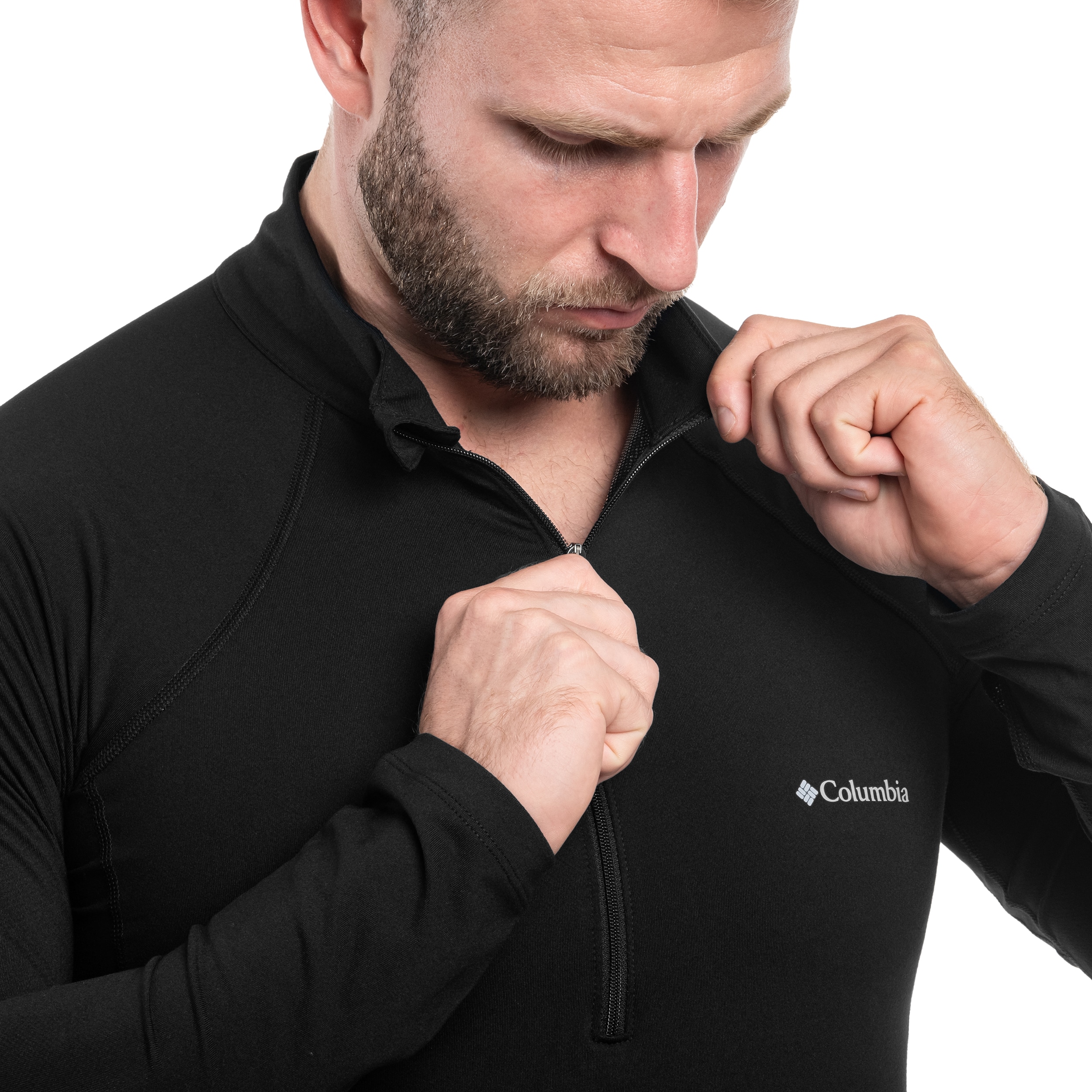 Columbia Midweight Stretch Long Sleeve Half Zip Thermoactive Sweatshirt - Black