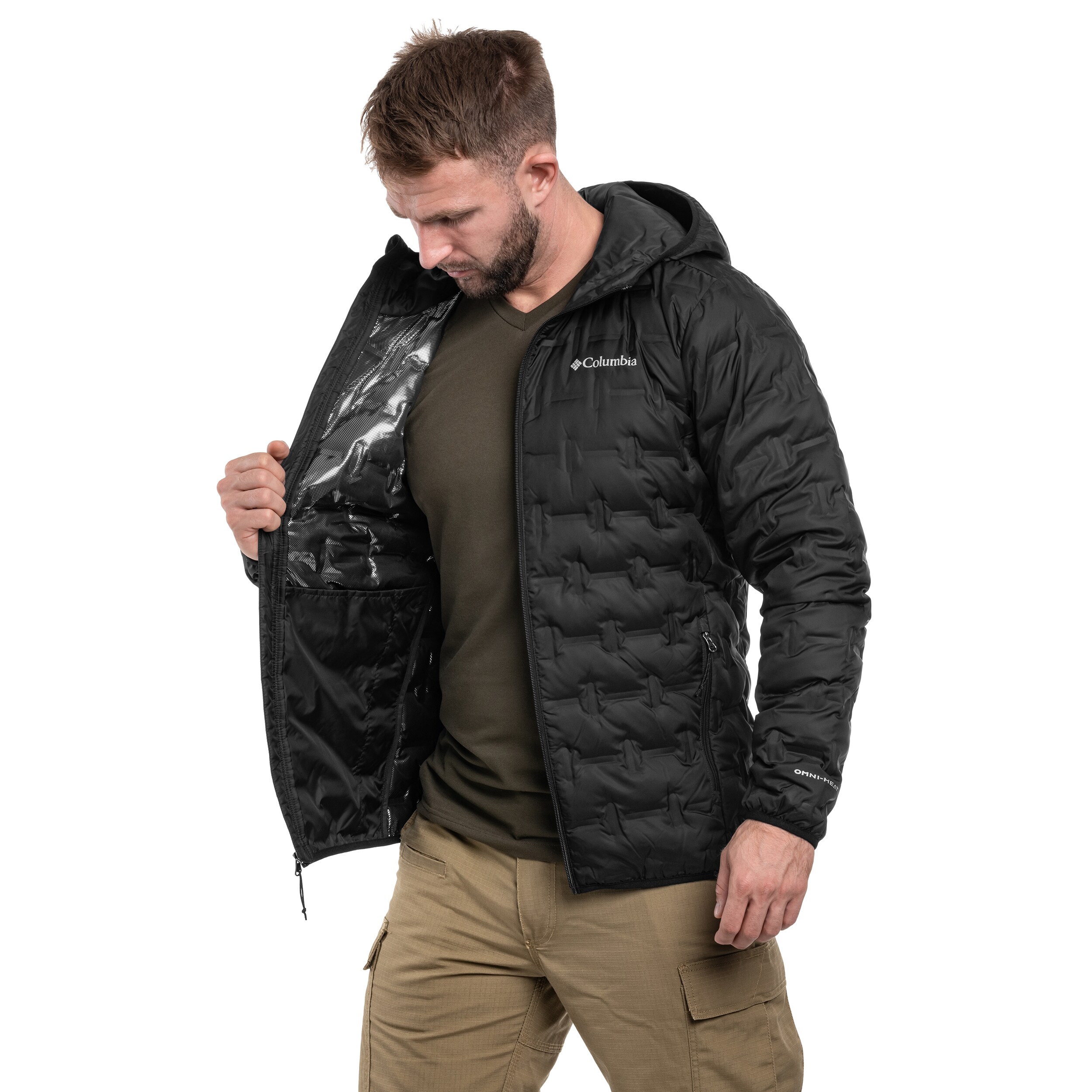 Columbia Delta Ridge II Down Hooded Jacket - Black 