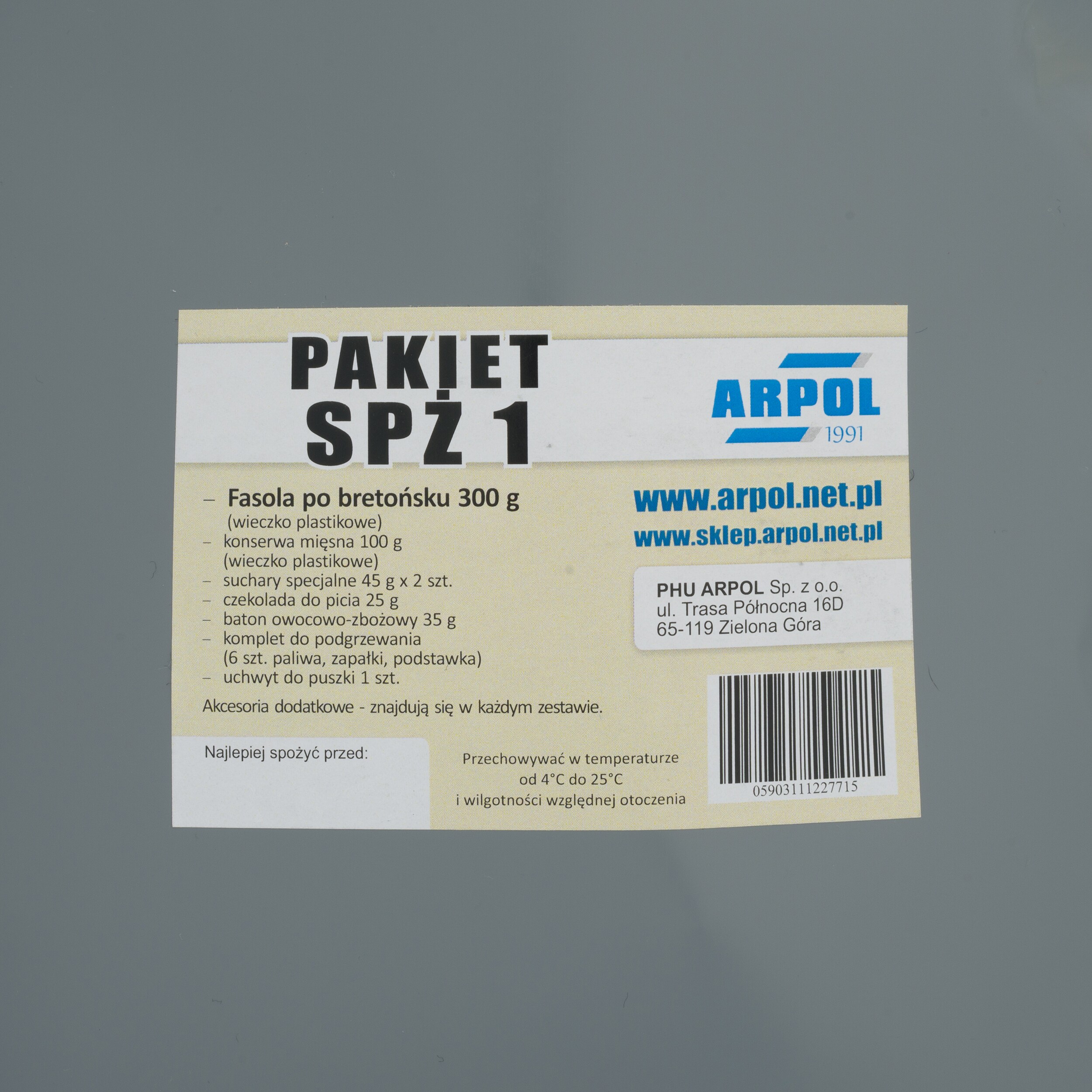 Arpol SPŻ1 Shooting Food Ration - baked beans in tomato sauce 300 g