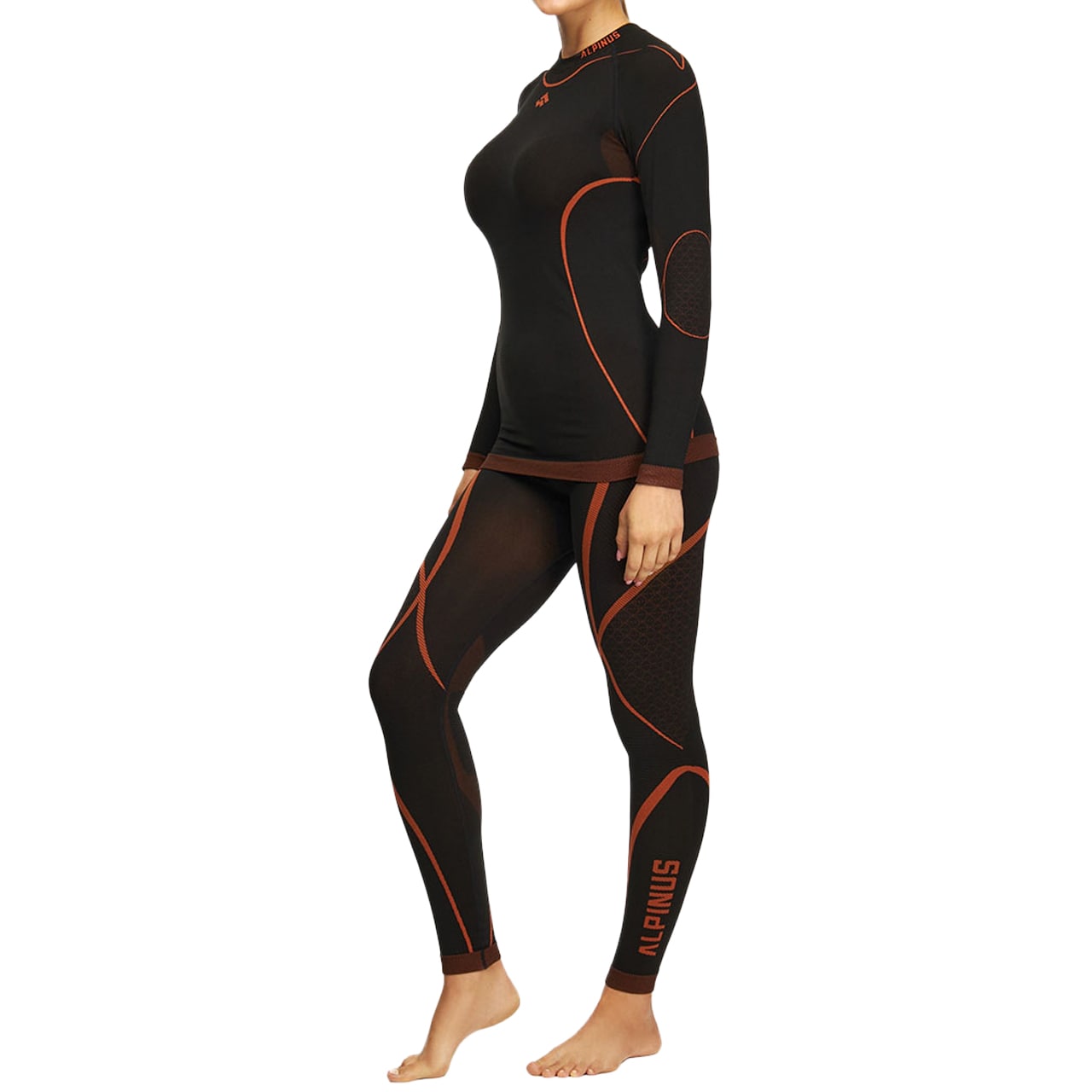 Alpinus Littlehammer Set Women's Thermal Underwear - Black/Orange