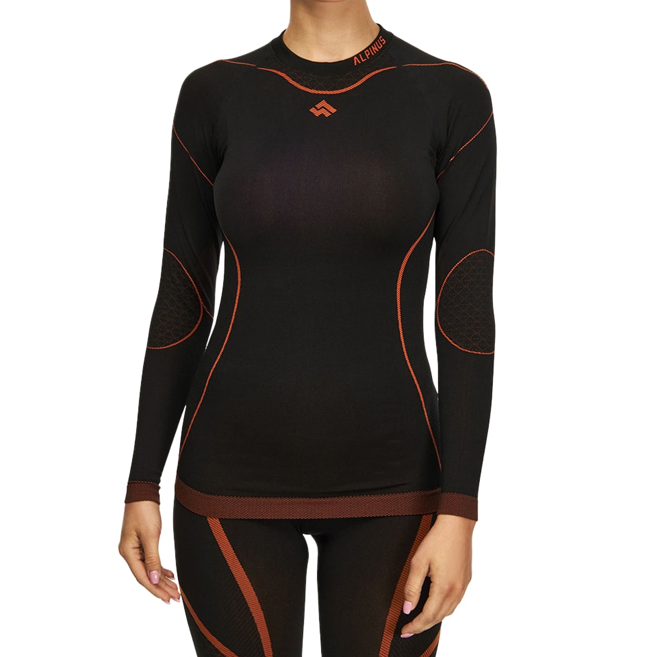 Alpinus Littlehammer Set Women s Thermal Underwear Black Orange