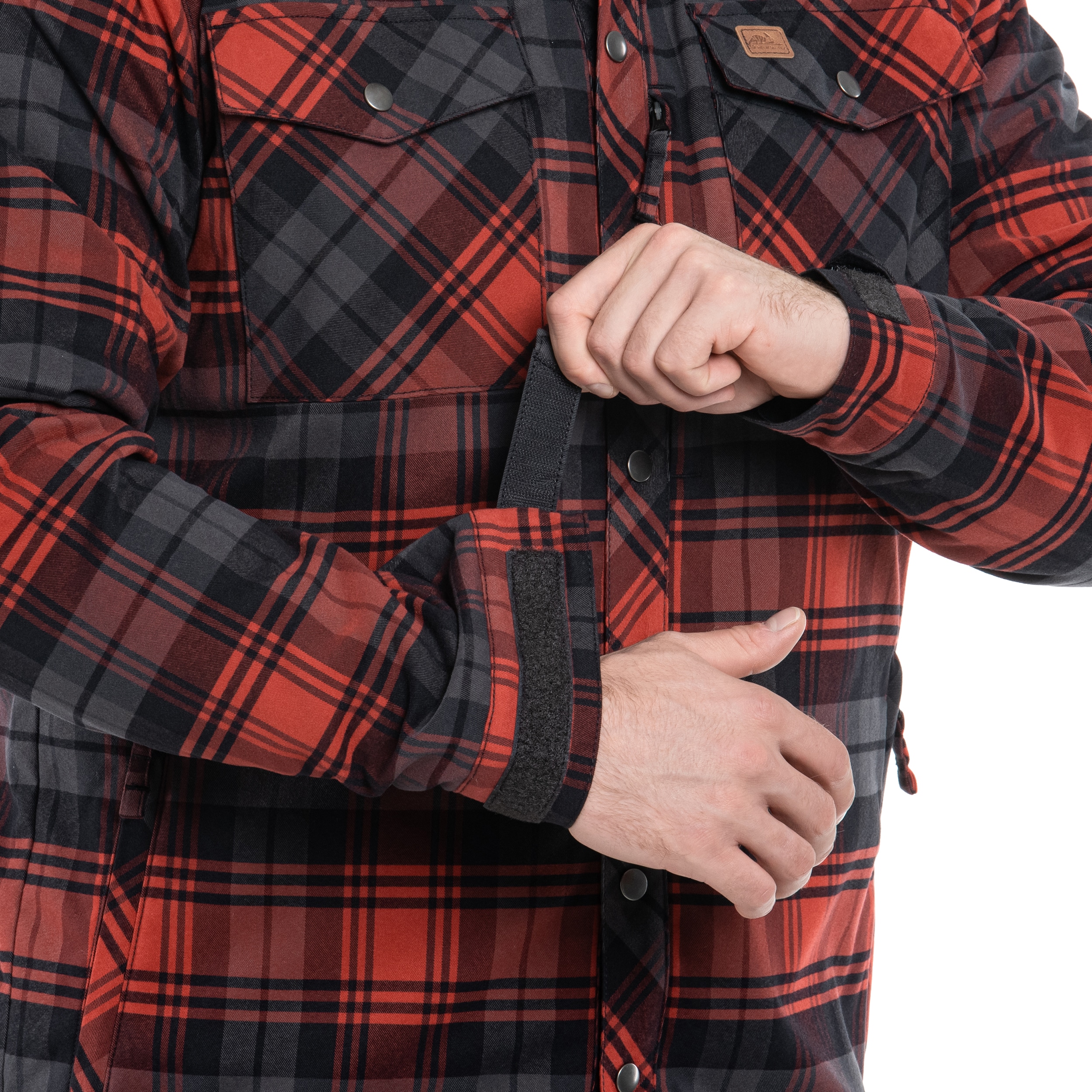 Helikon Winter Warden Long Sleeve Shirt - Slate Crimson Plaid