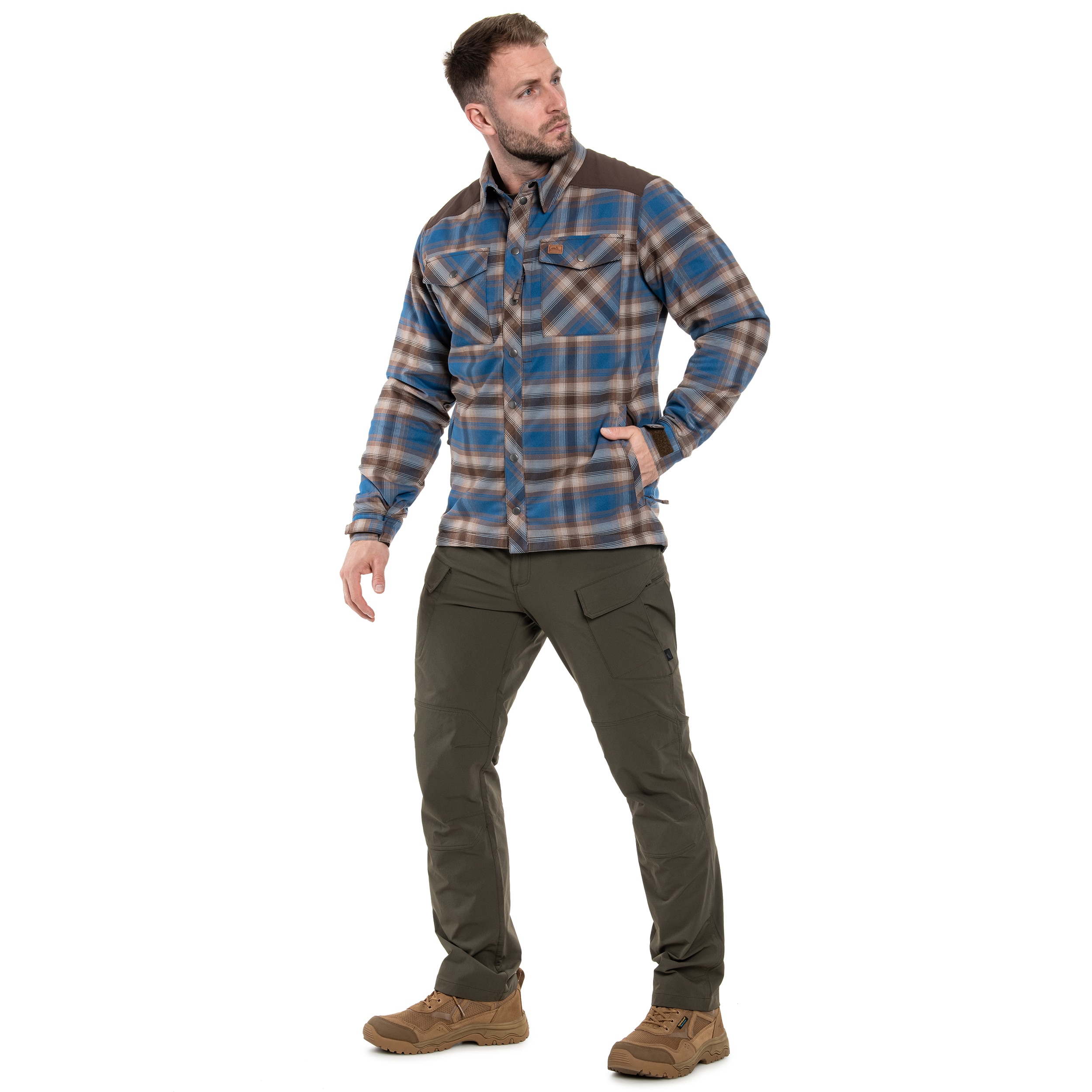 Helikon-Tex Winter Warden Long Sleeve Shirt - Forest Blue Plaid