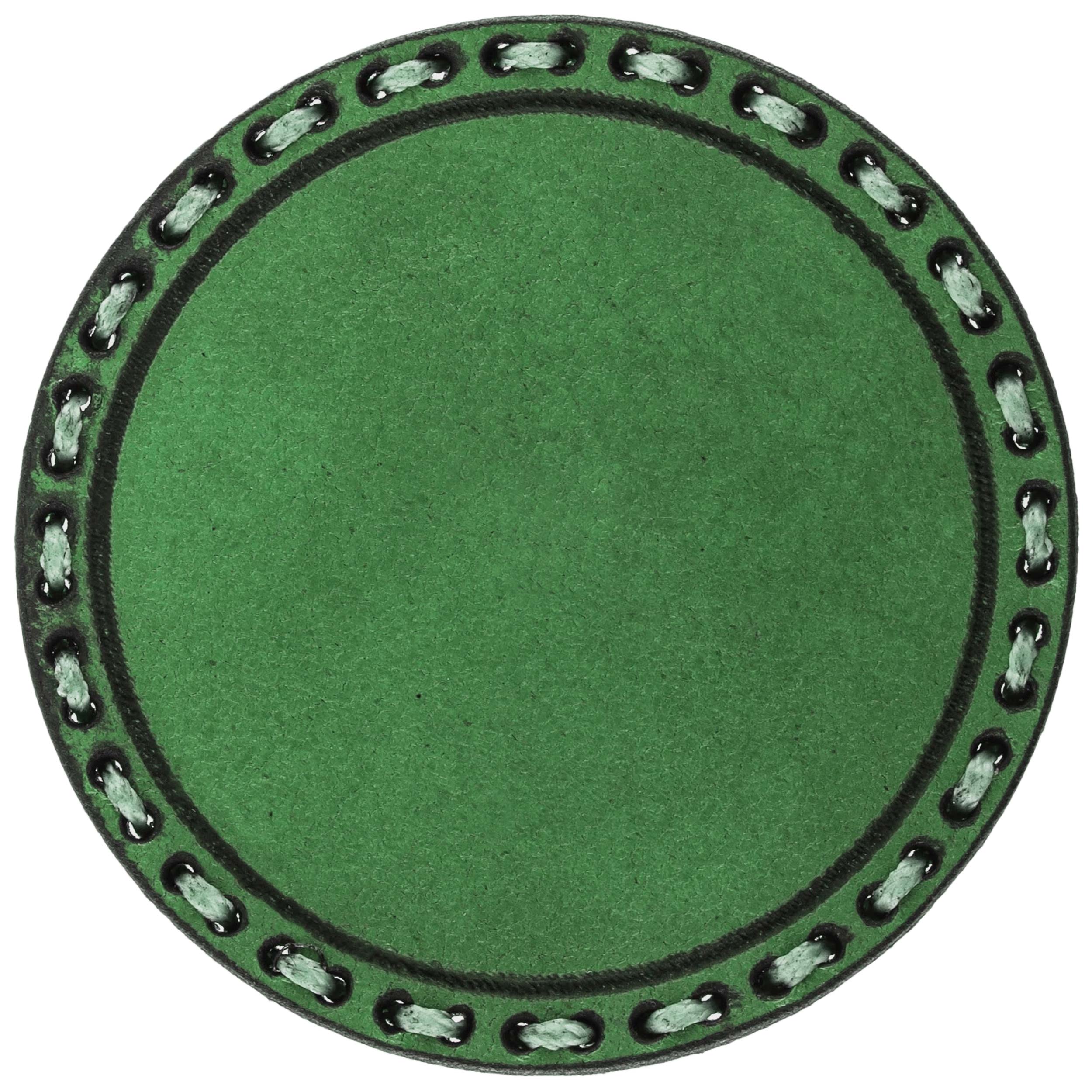 Tigerwood Round Leather Patch with customization option - Green