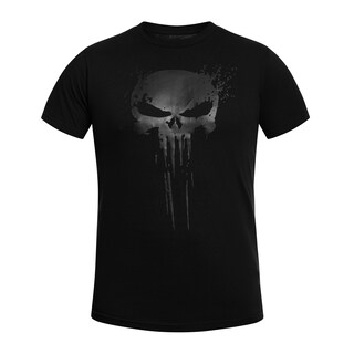 T-Shirt Uomo Punisher Marvel – Logo Teschio Bianco, 100% Cotone, Girocollo, Maniche Corte, Vestibilità Regolare, Taglia Small, Nero