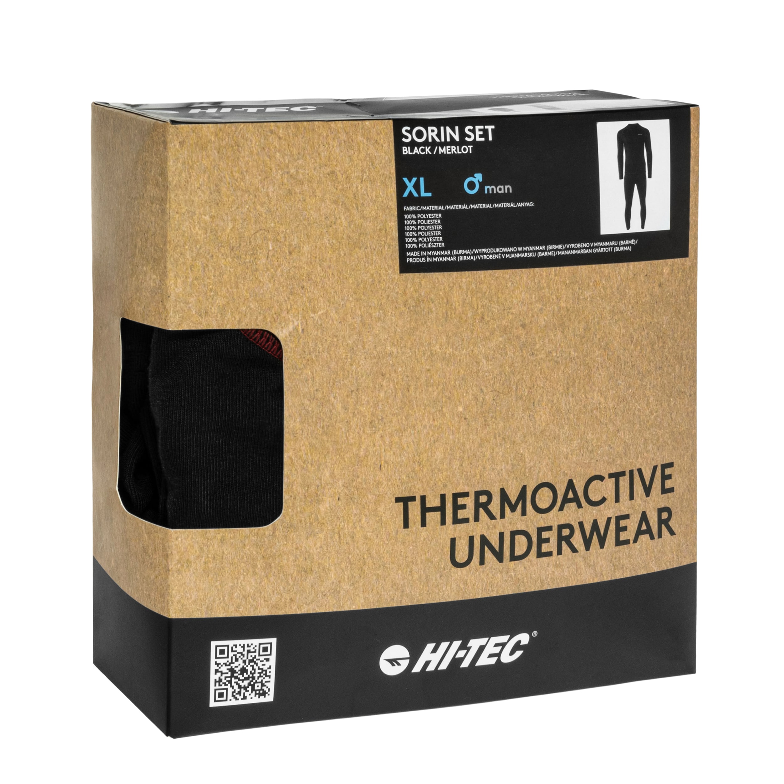 Hi-Tec Sorin Set Thermoactive Underwear - Black/Merlot