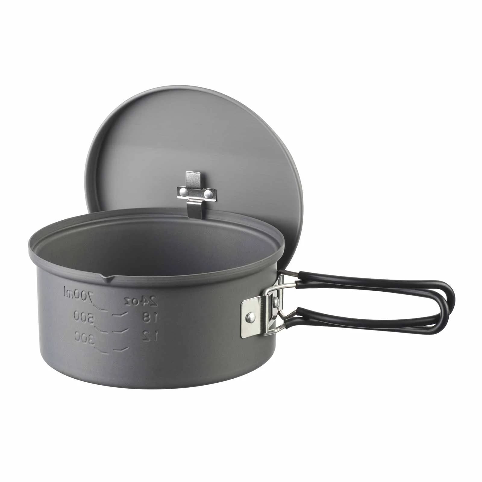 Esbit Round Camping Pot aluminium with lid - 1100 ml