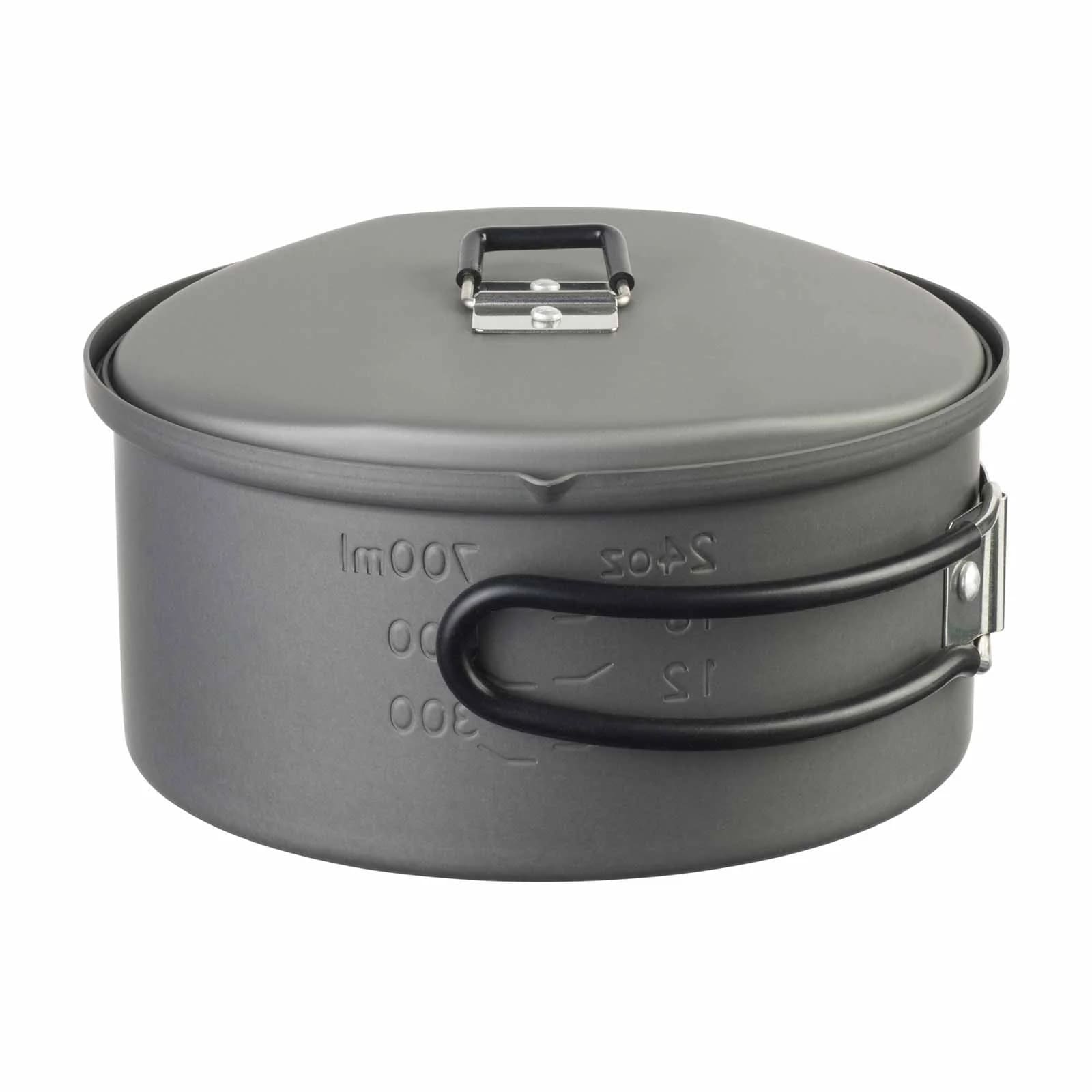 Esbit Round Camping Pot aluminium with lid - 1100 ml