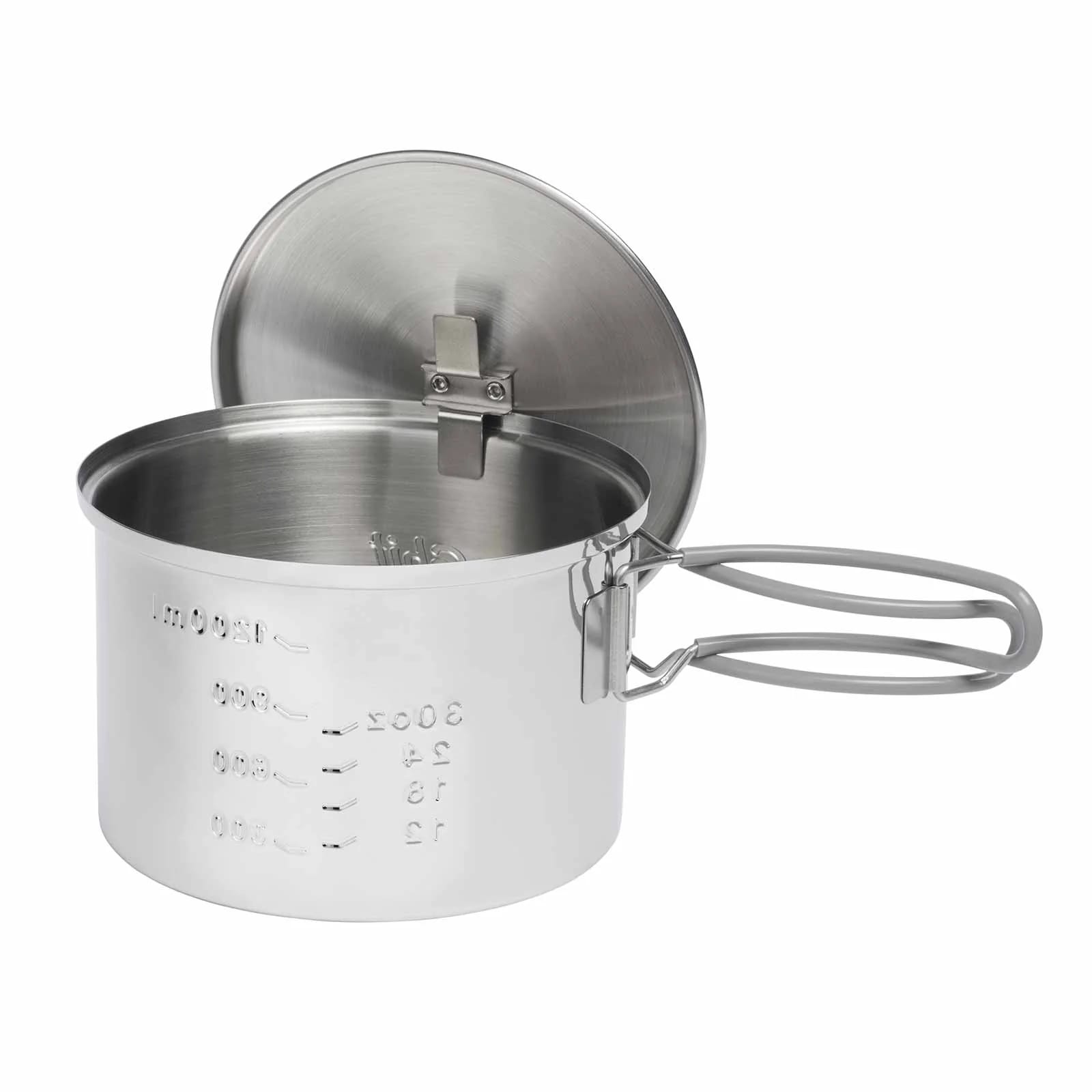 Esbit Stainless Round Camping Pot with Lid - 1600 ml