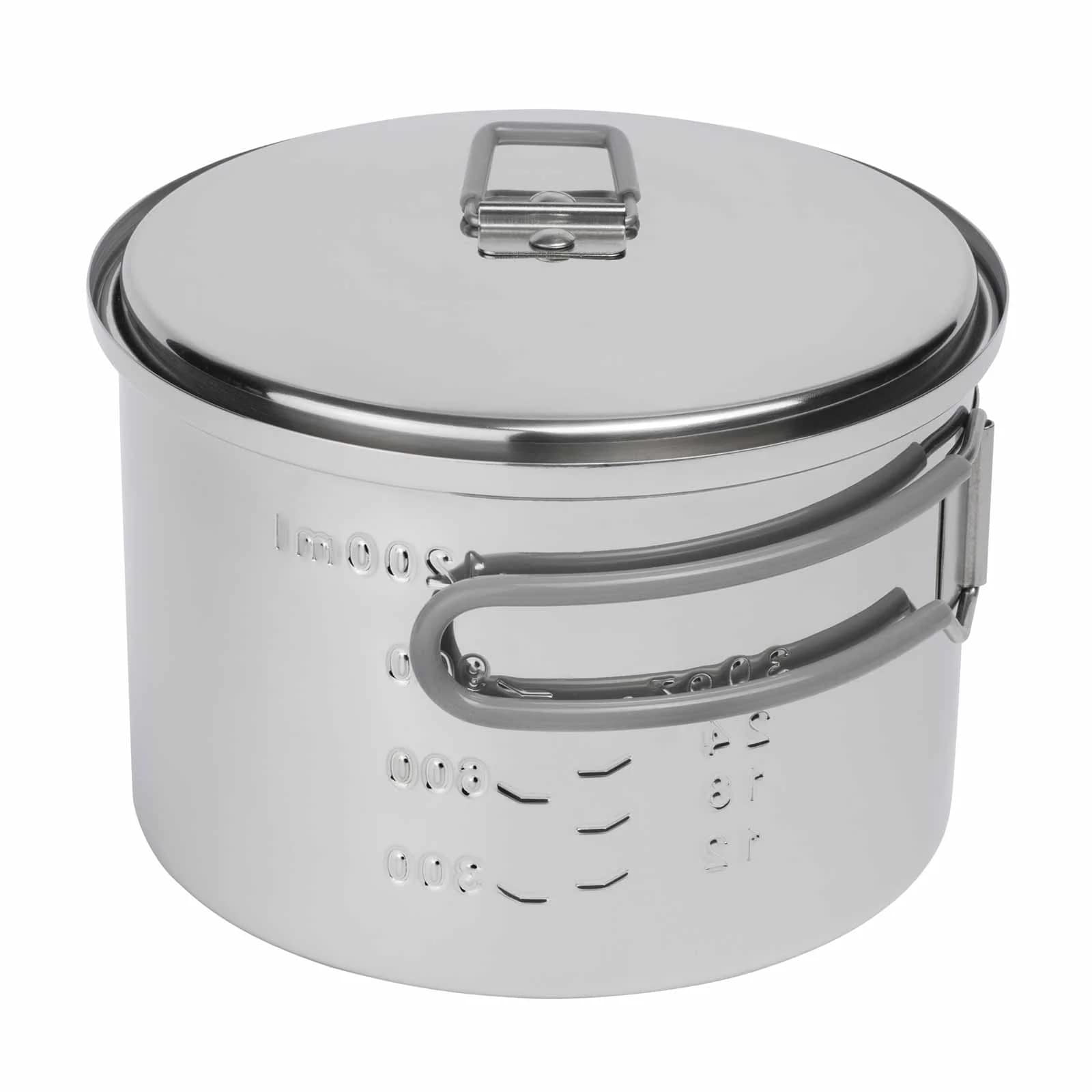 Esbit Stainless Round Camping Pot with Lid - 1600 ml