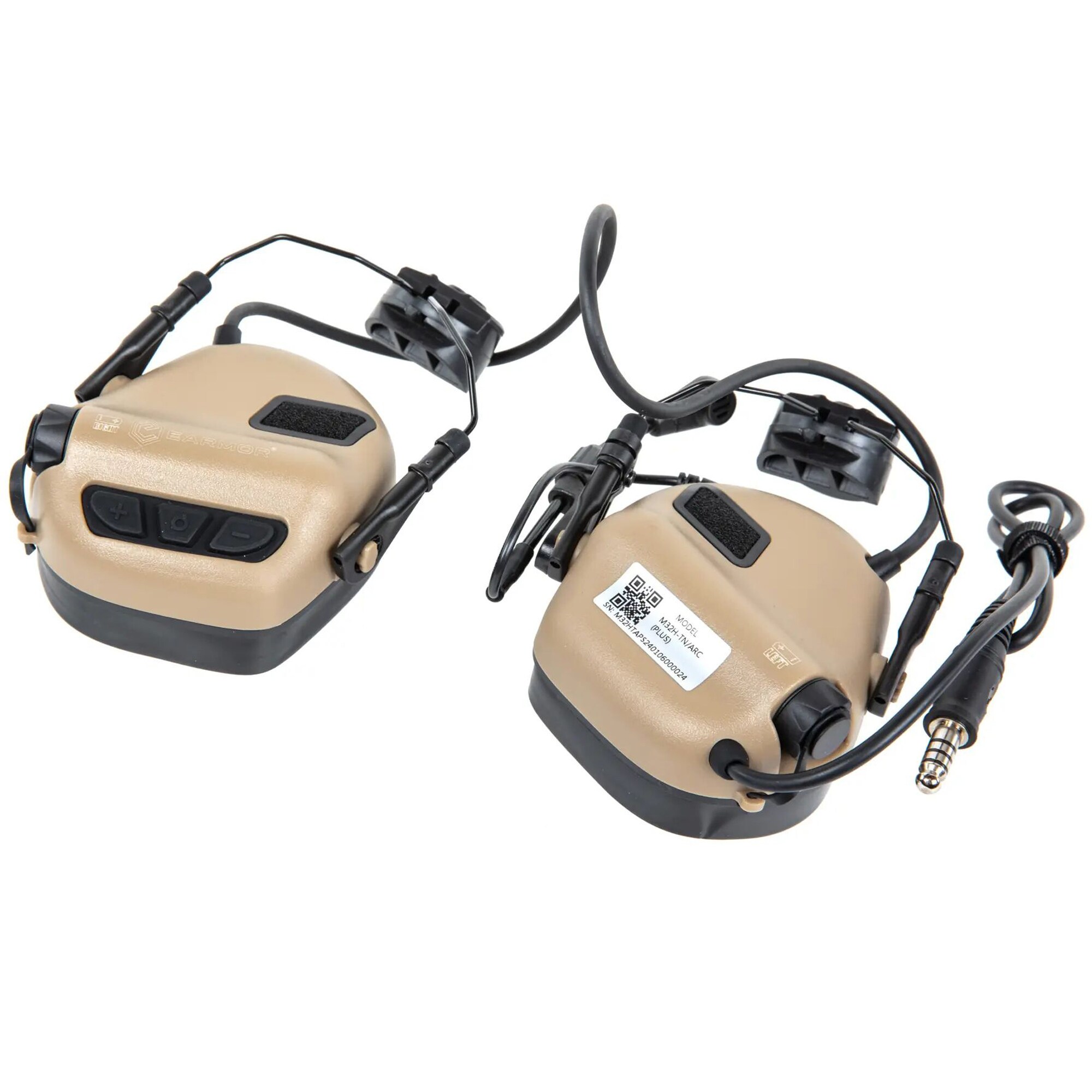 Earmor M32H Plus active hearing protectors - Tan