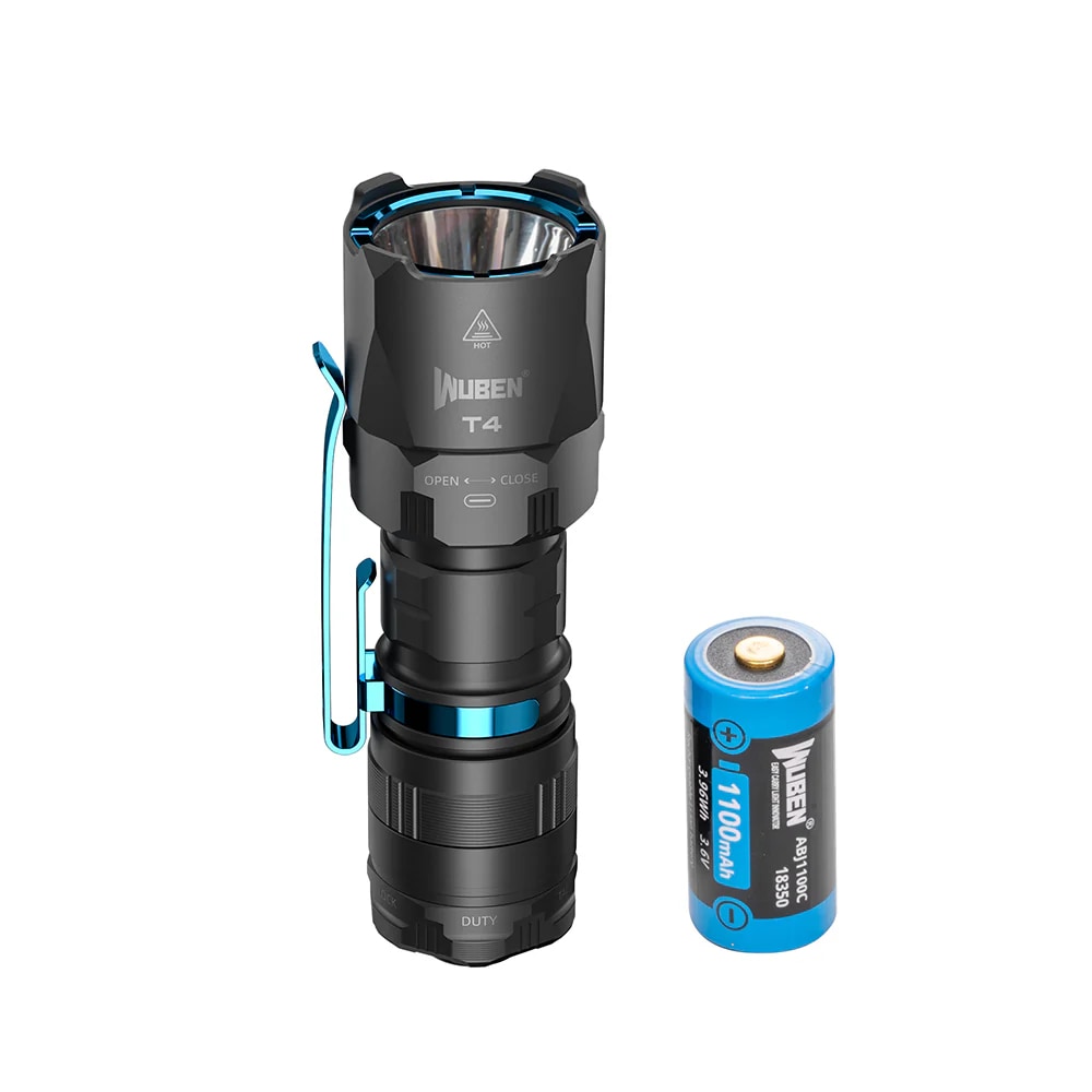 Wuben T4 Black Flashlight - 850 lumens