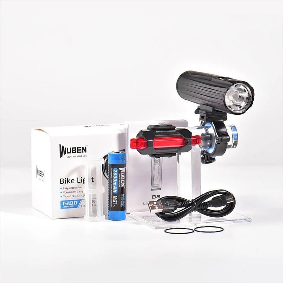 Wuben B2 Front Bike Light Black - 1300 lumens