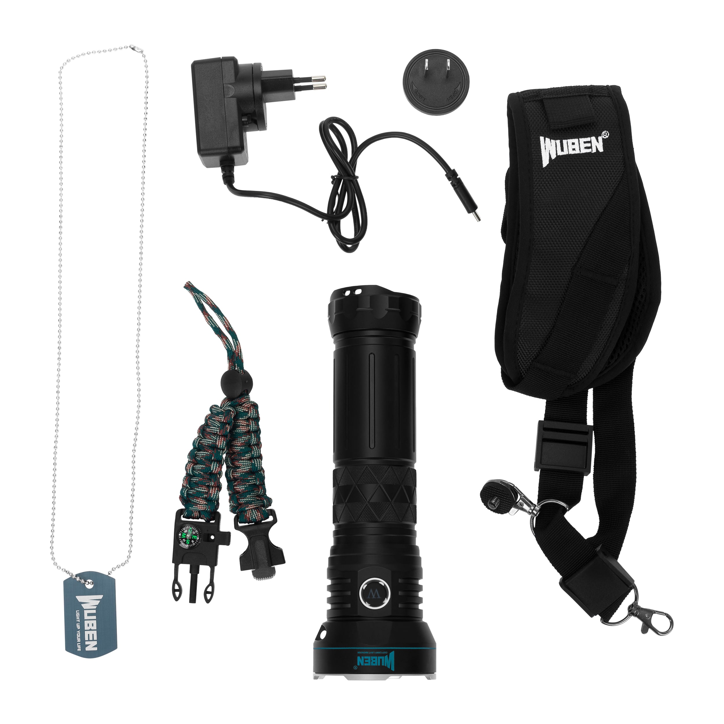 Wuben A9 Flashlight 12000 Lumens - Black
