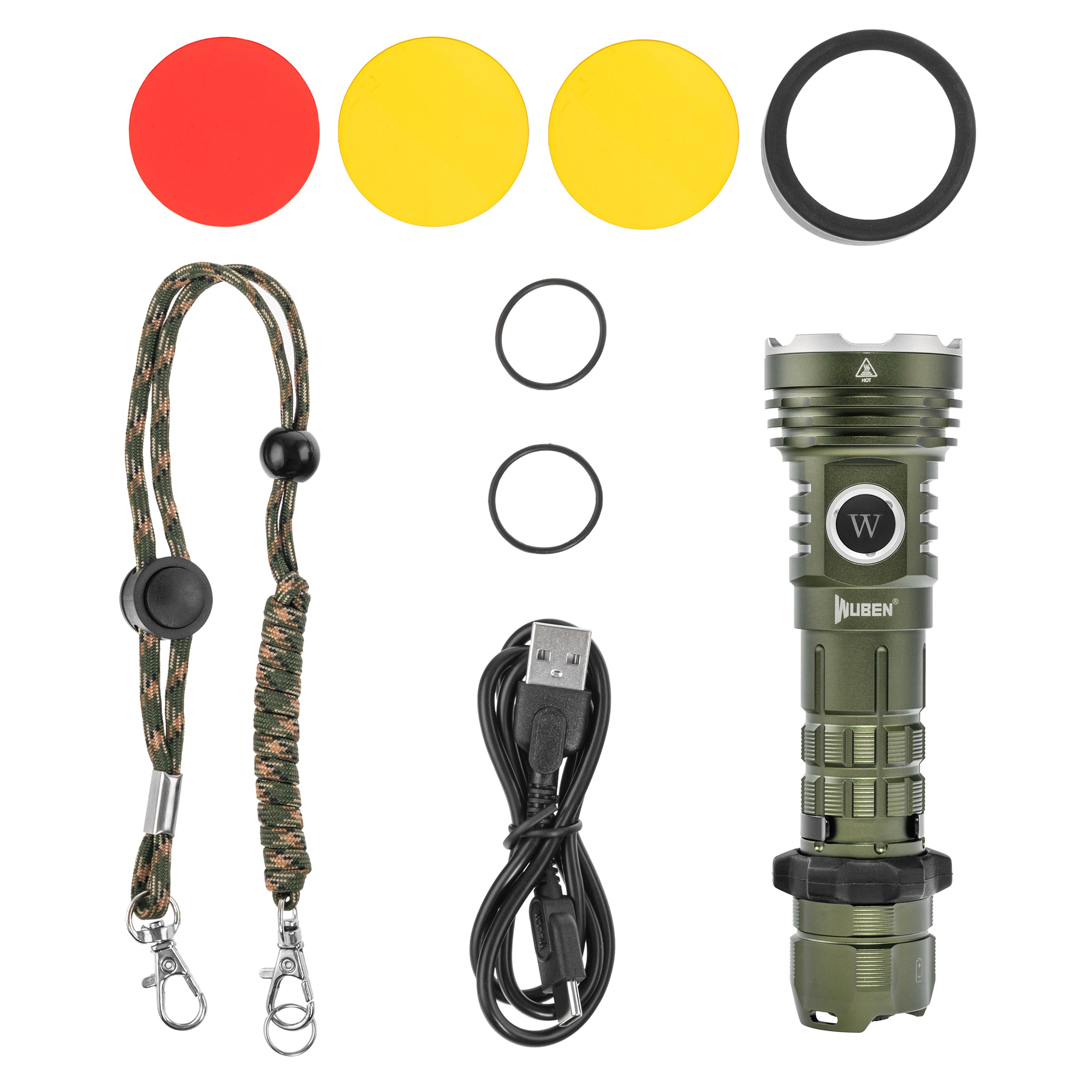 Wuben T600 Green Flashlight - 1400 lumens