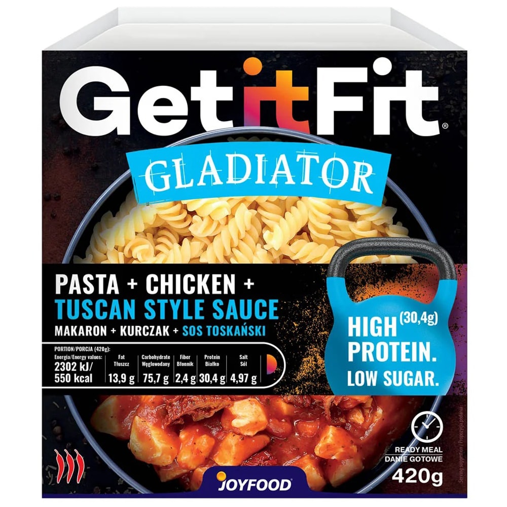 Joyfood Gladiator Ready meal pasta with chicken and tuscan style sauce 420 g