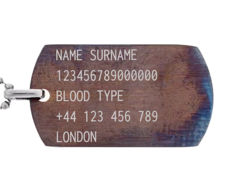 Piran stainless steel dog tag - Case Hardened