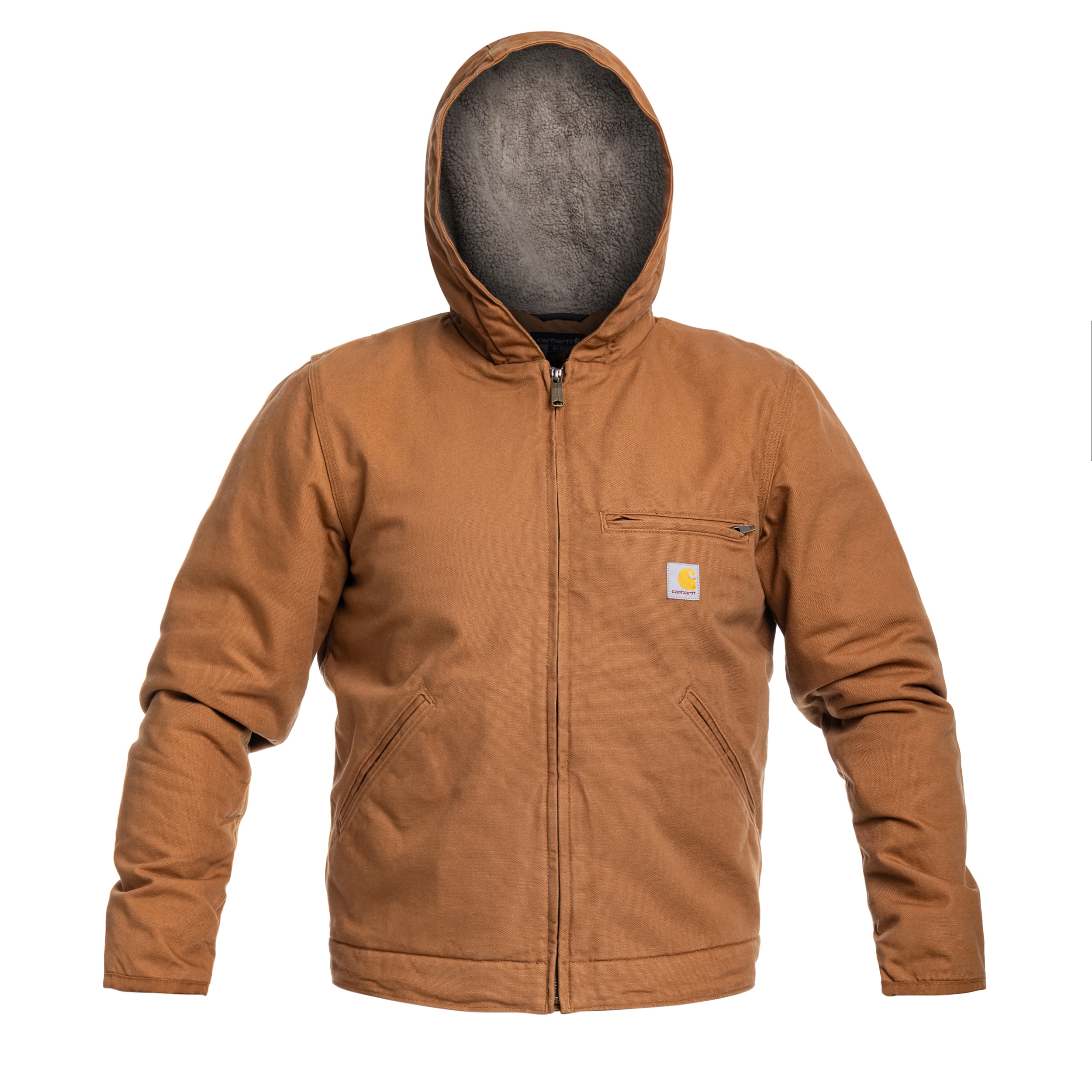 Carhartt Washed Duck Sherpa Lined Jacket - Dark Brown