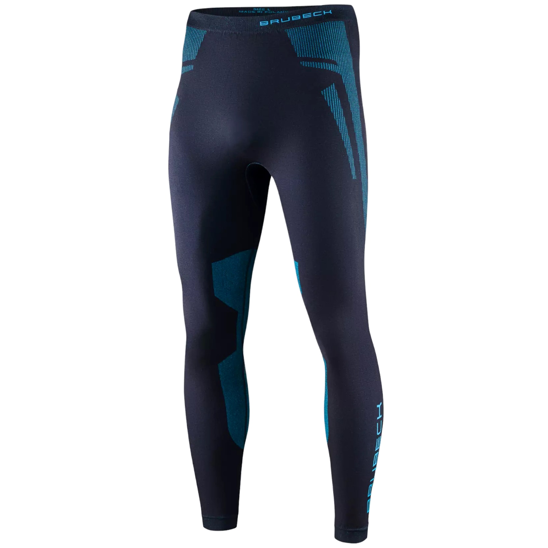 Brubeck Dry Men's Thermoactive Leggings - Graphite/Blue