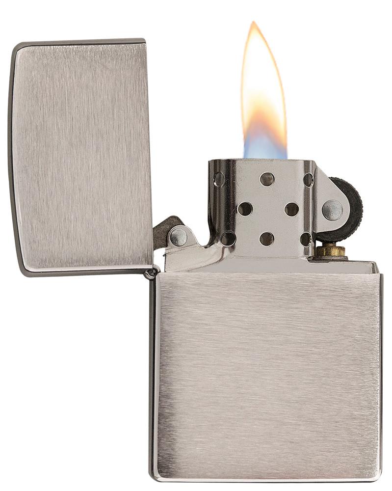 Zippo Gasoline Lighter - Chrome Brushed