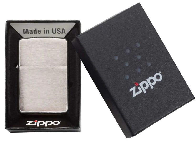 Zippo Gasoline Lighter - Chrome Brushed